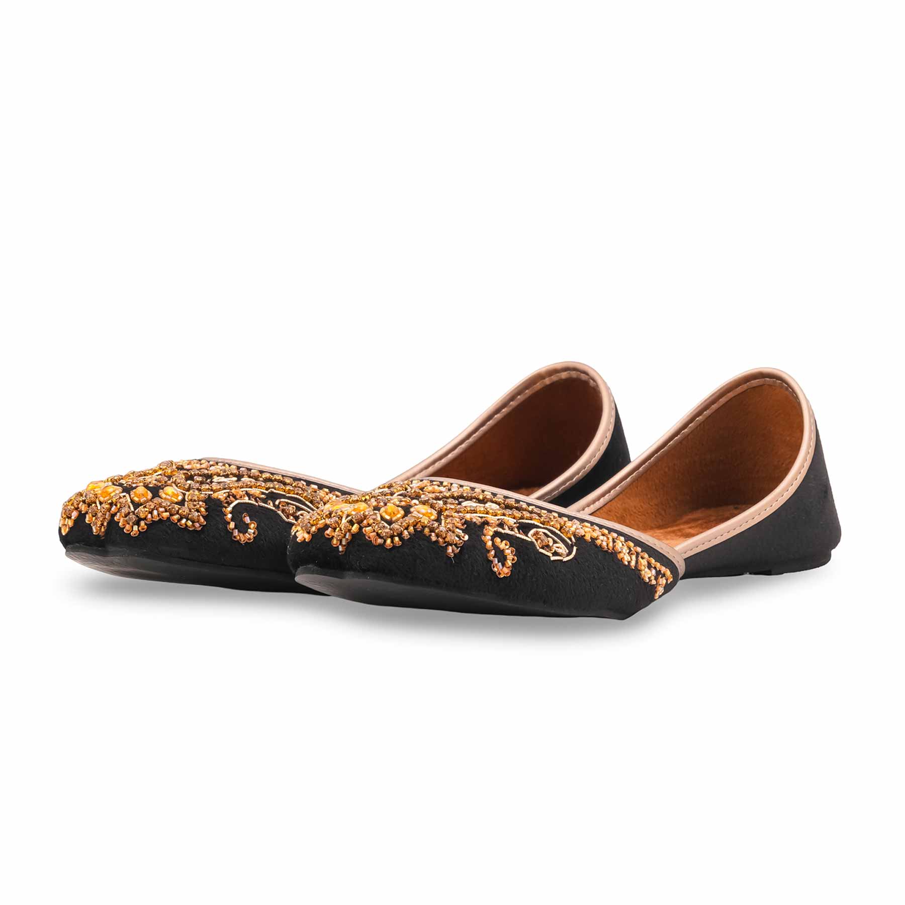 Black Fancy Khussa For Ladies EC8604 - Image 4