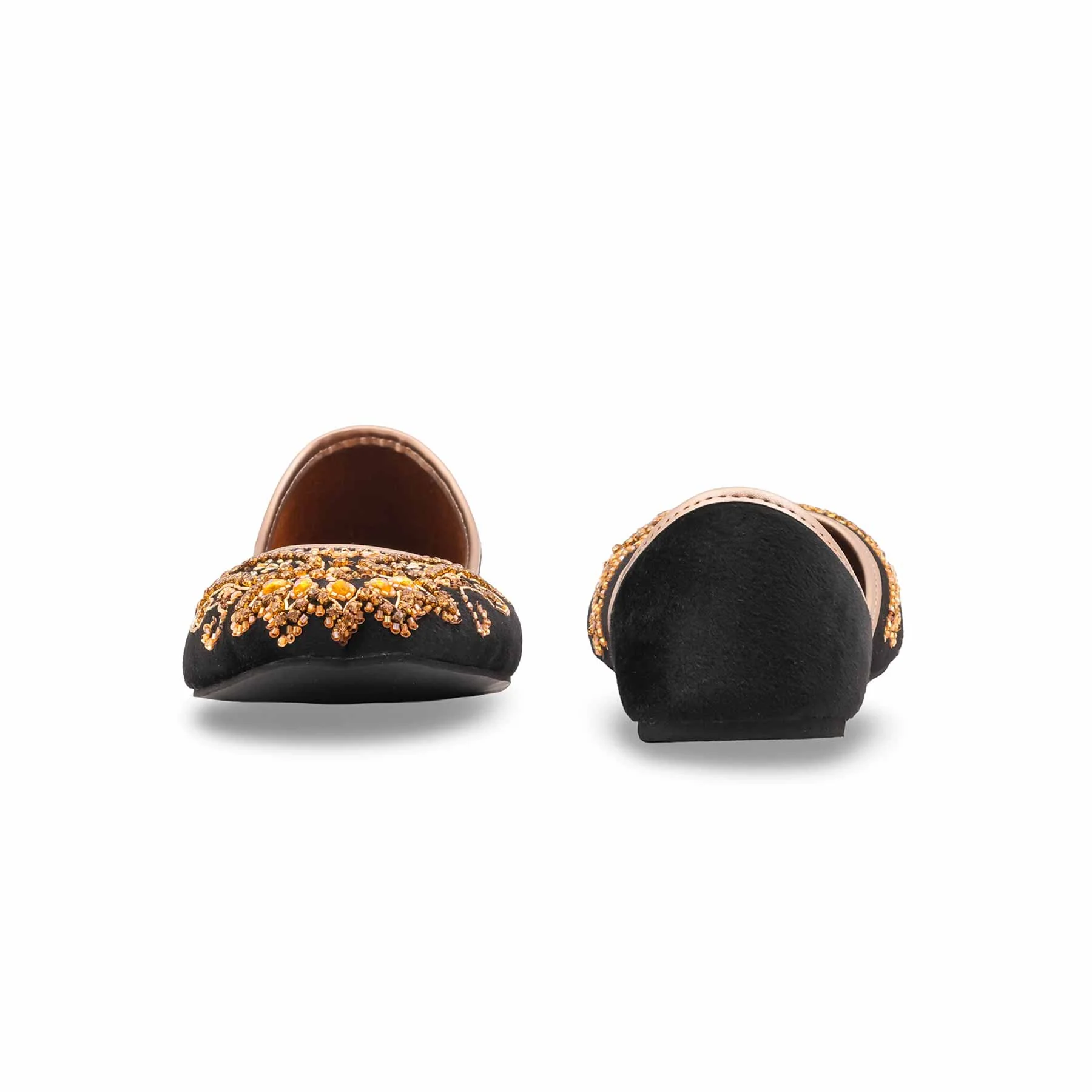 Black Fancy Khussa For Ladies EC8604 - Image 5