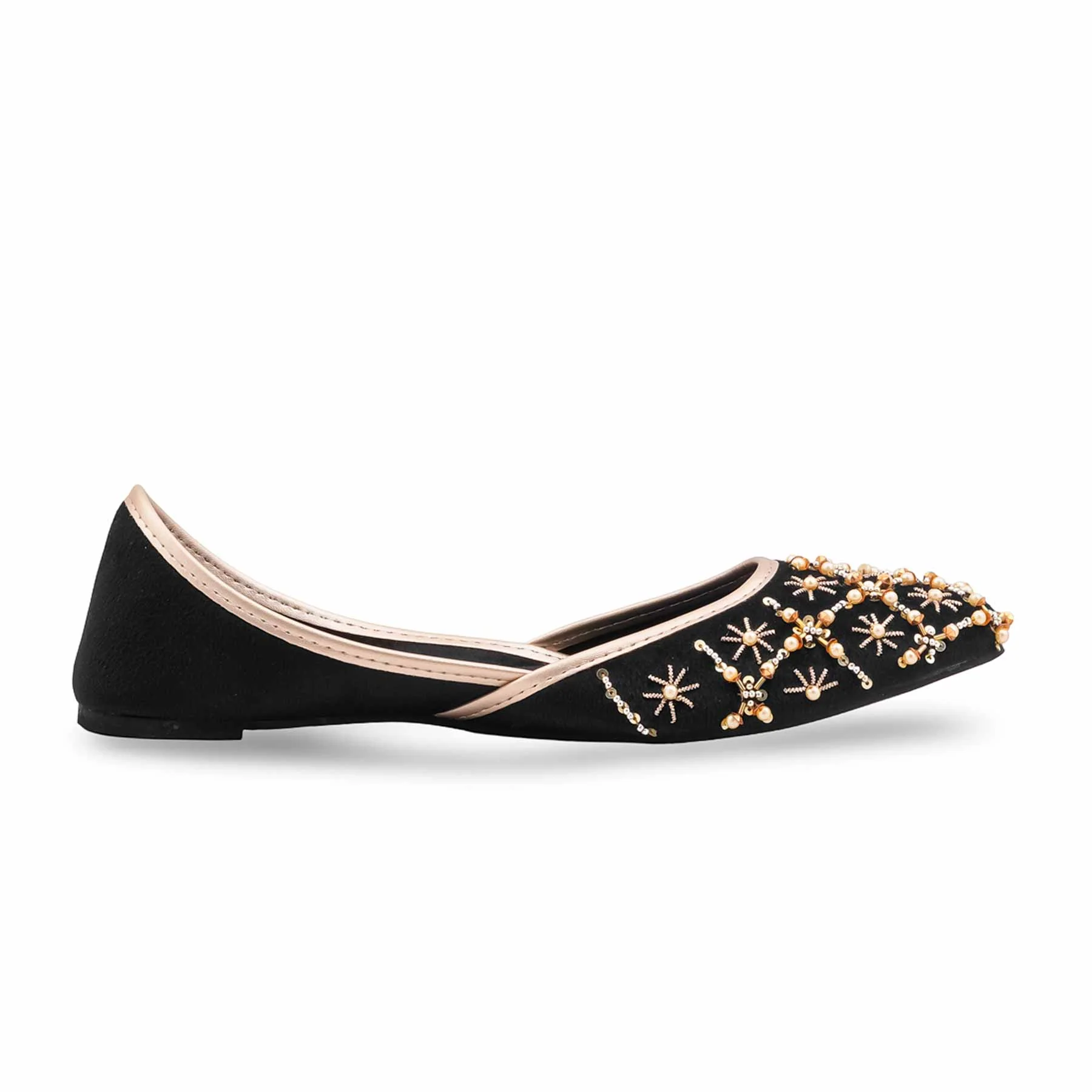 Black Fancy Khussa For Women EC8626 - Image 2