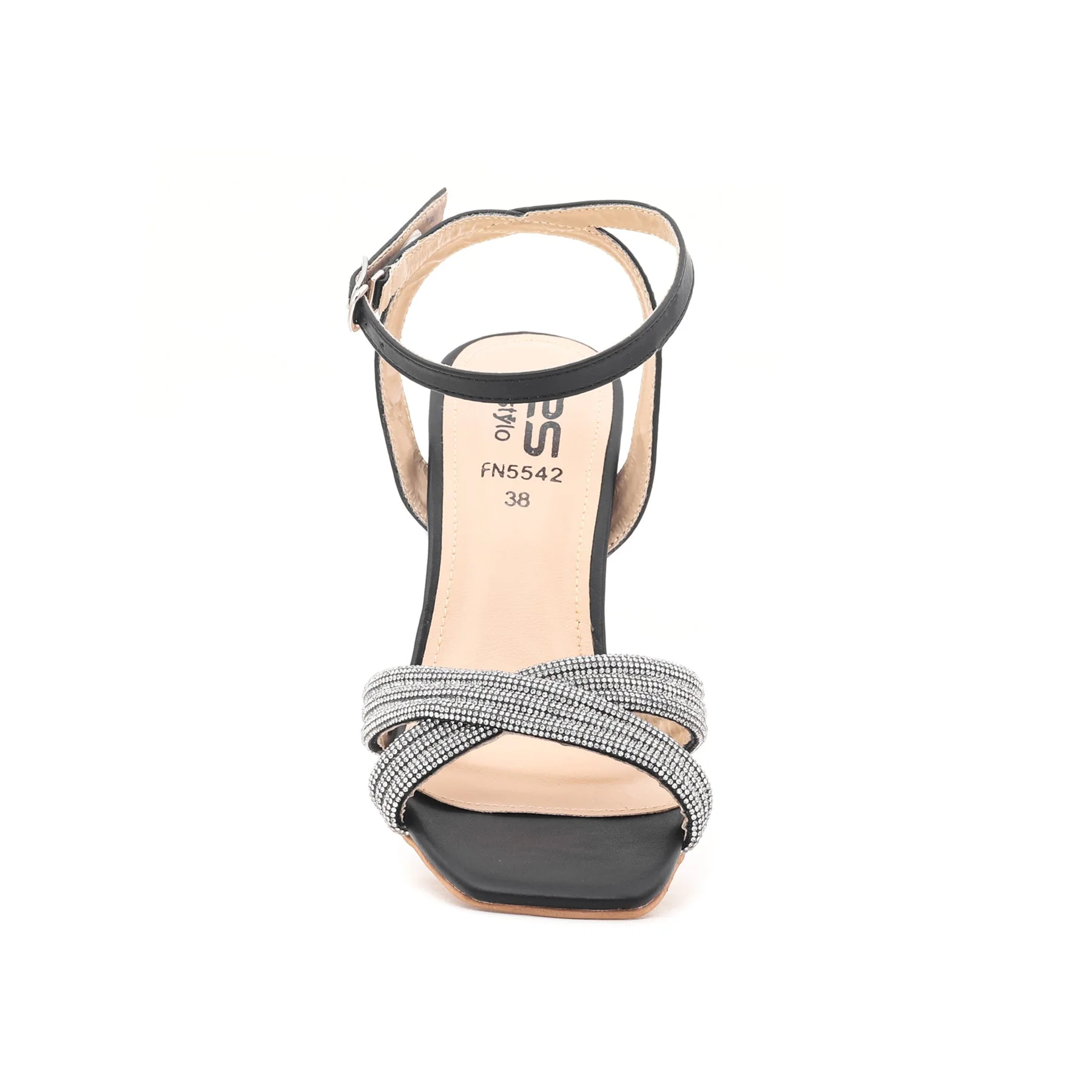 Black Fancy Sandal FN5542 - Image 3