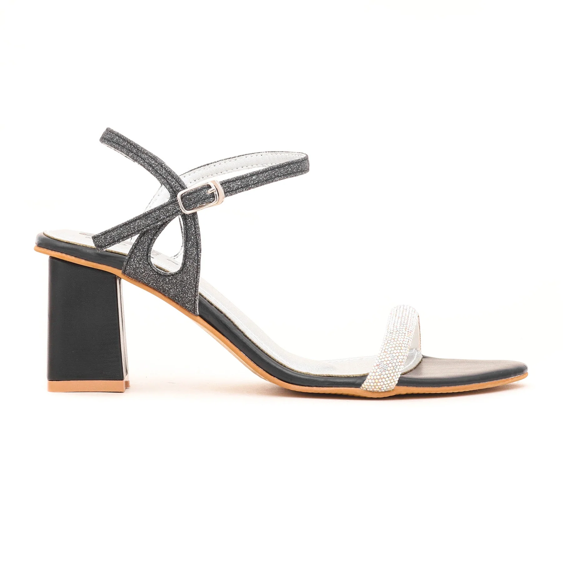 Black Fancy Sandal FN5561 - Image 2