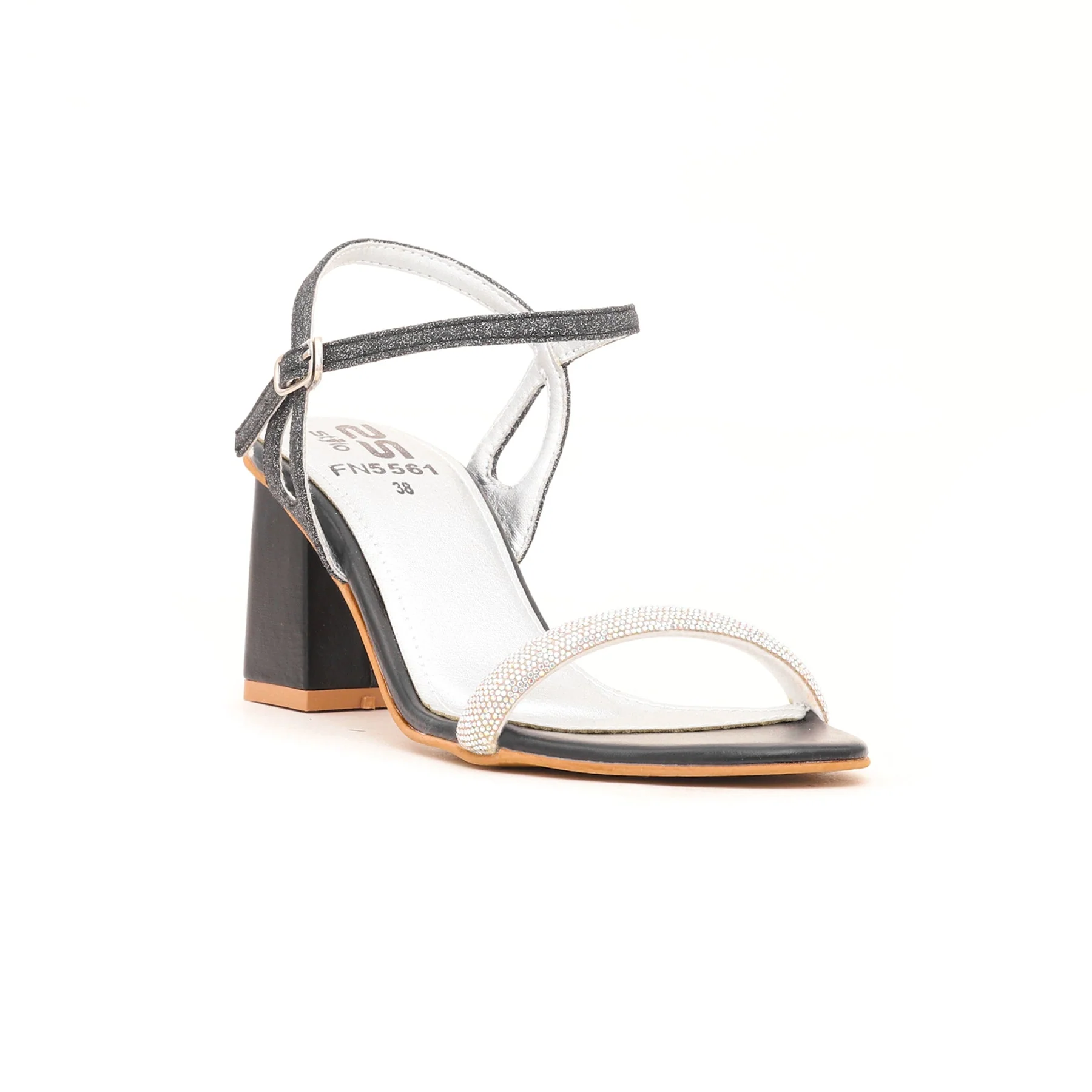 Black Fancy Sandal FN5561 - Image 3