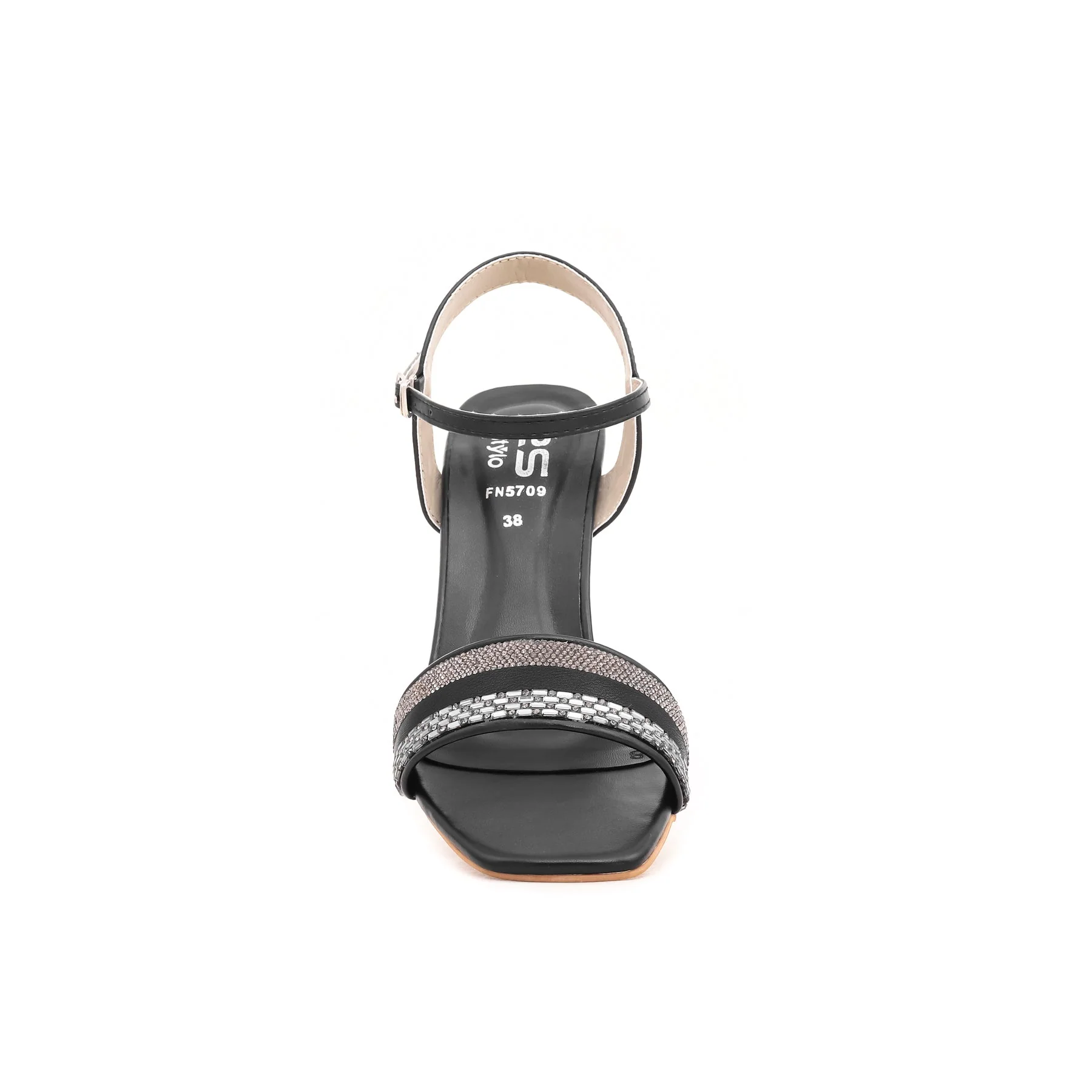 Black Fancy Sandal FN5709 - Image 3