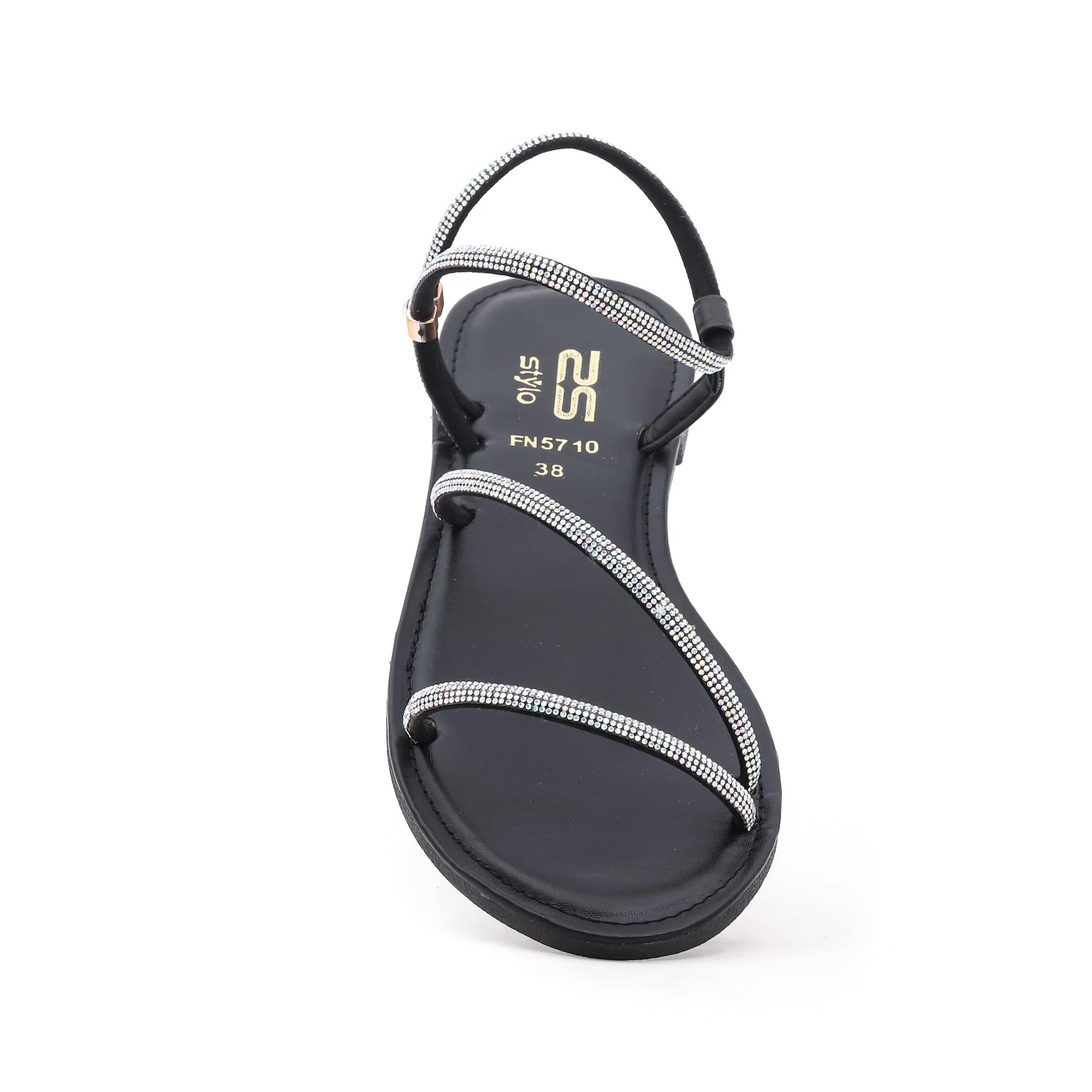 Black Fancy Sandal FN5710 - Image 3