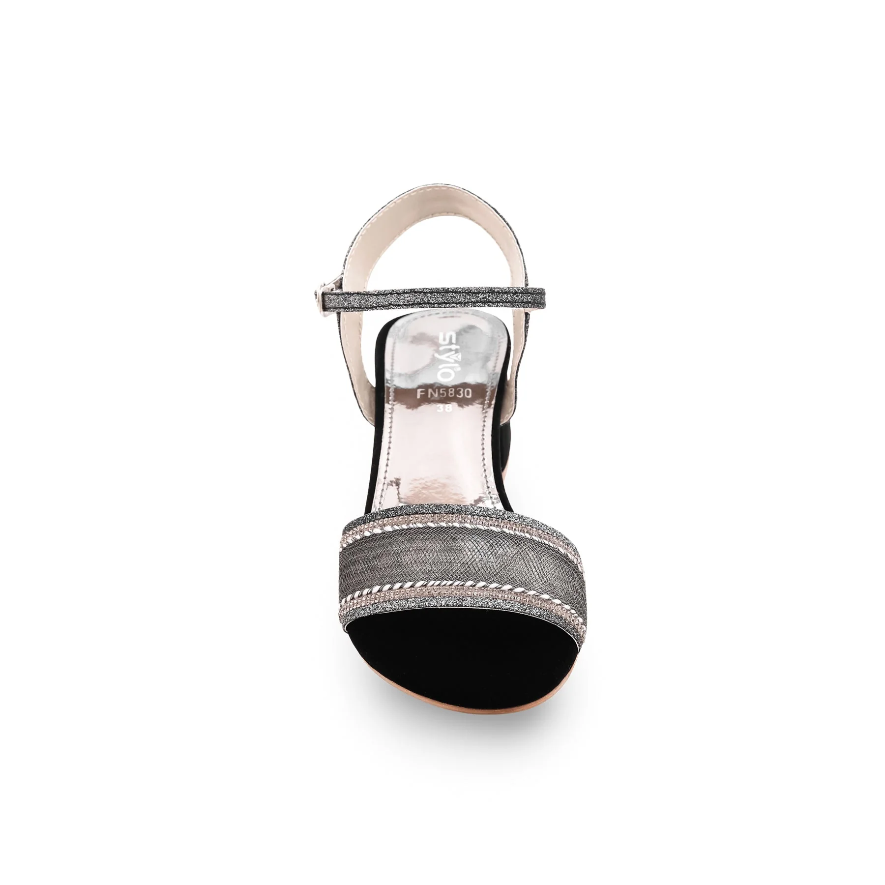 Black Fancy Sandal FN5830 - Image 3