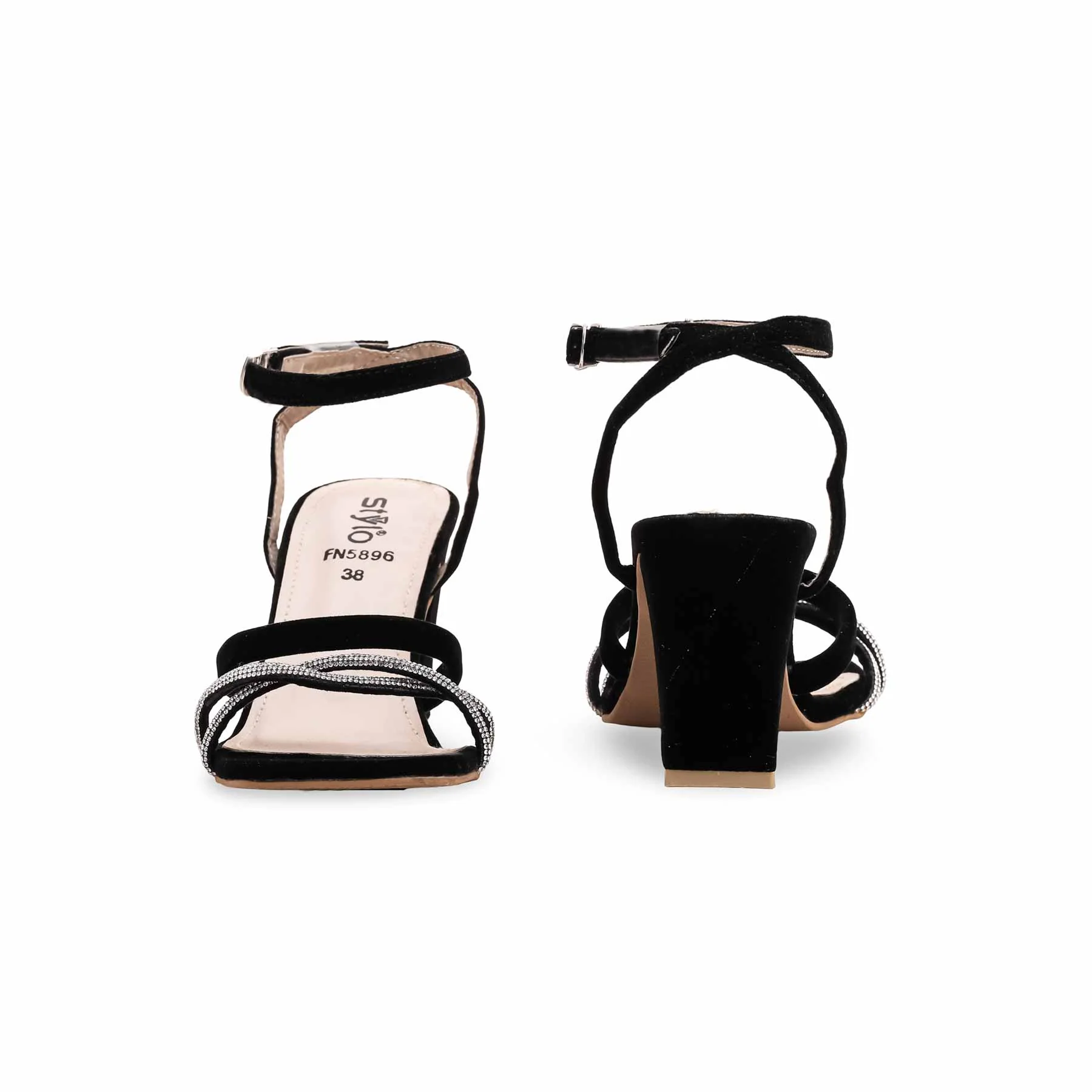 Black Fancy Sandal FN5896 - Image 3