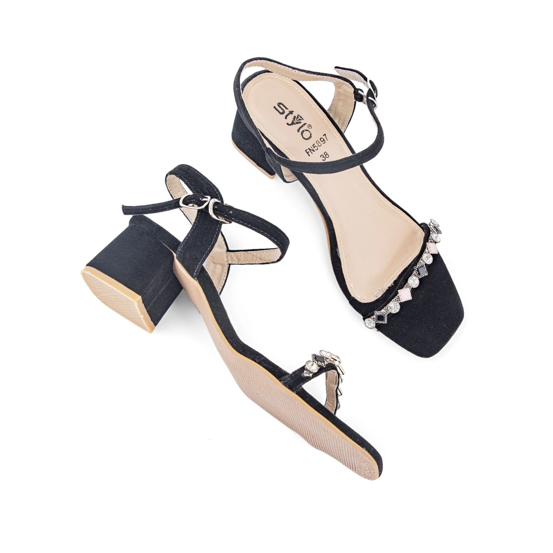 Black Fancy Sandal FN5897 - Image 5