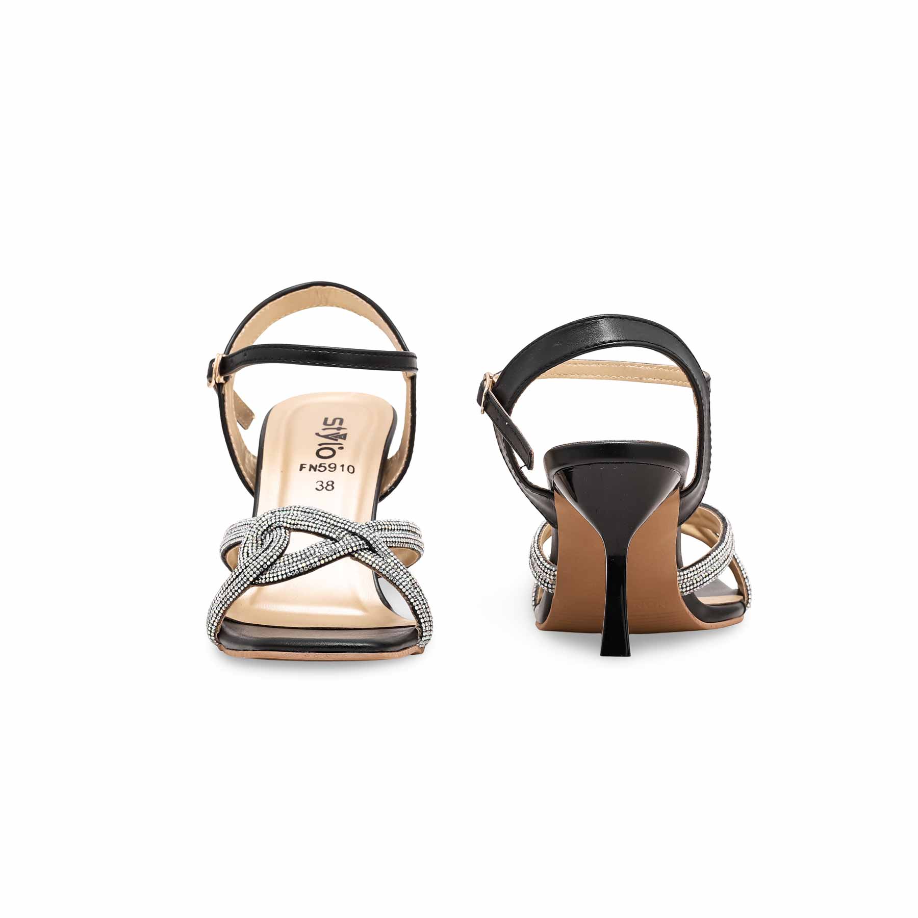 Black Fancy Sandal FN5910 - Image 3
