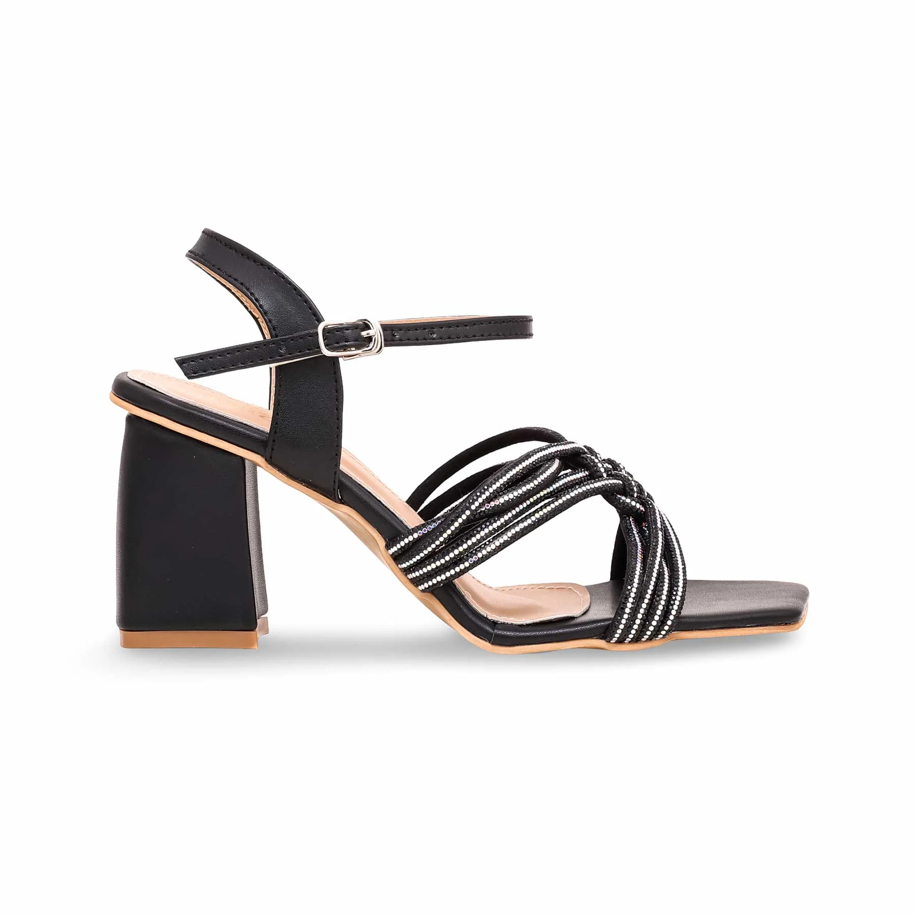 Black Fancy Sandal FN5958 - Image 2