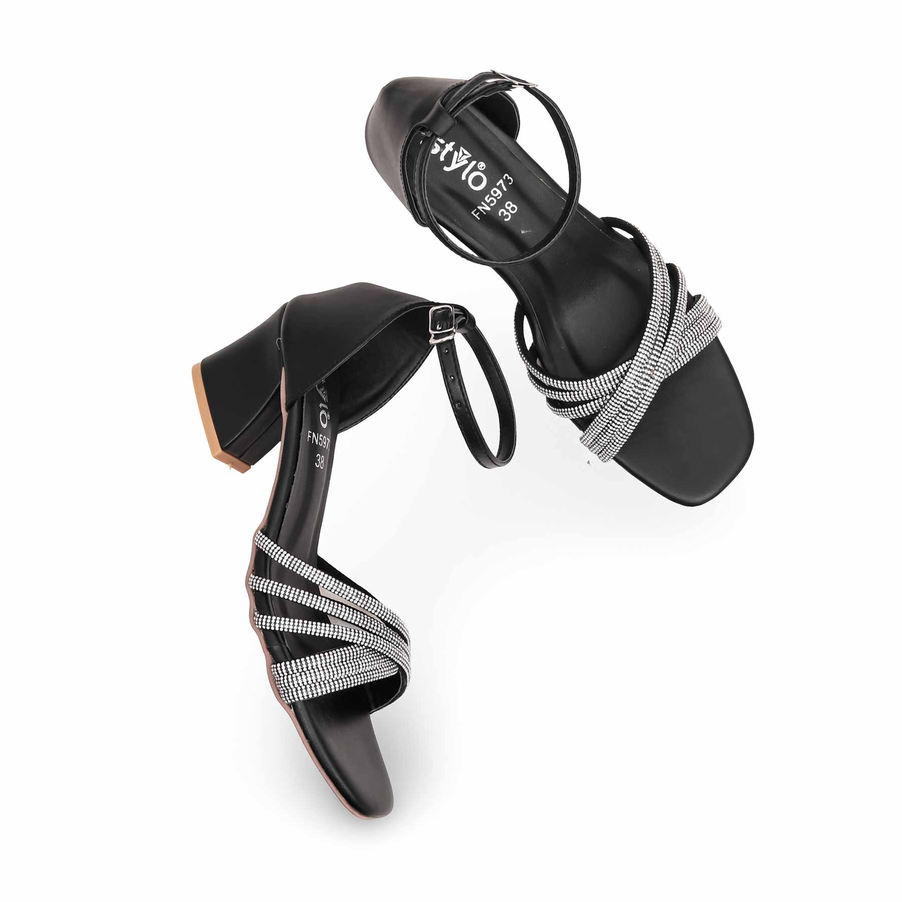 Black Fancy Sandal FN5973 - Image 5