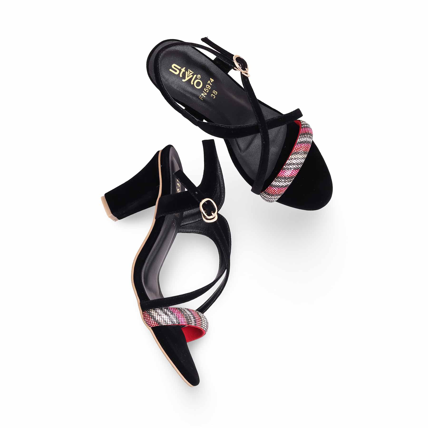 Black Fancy Sandal FN5974 - Image 5