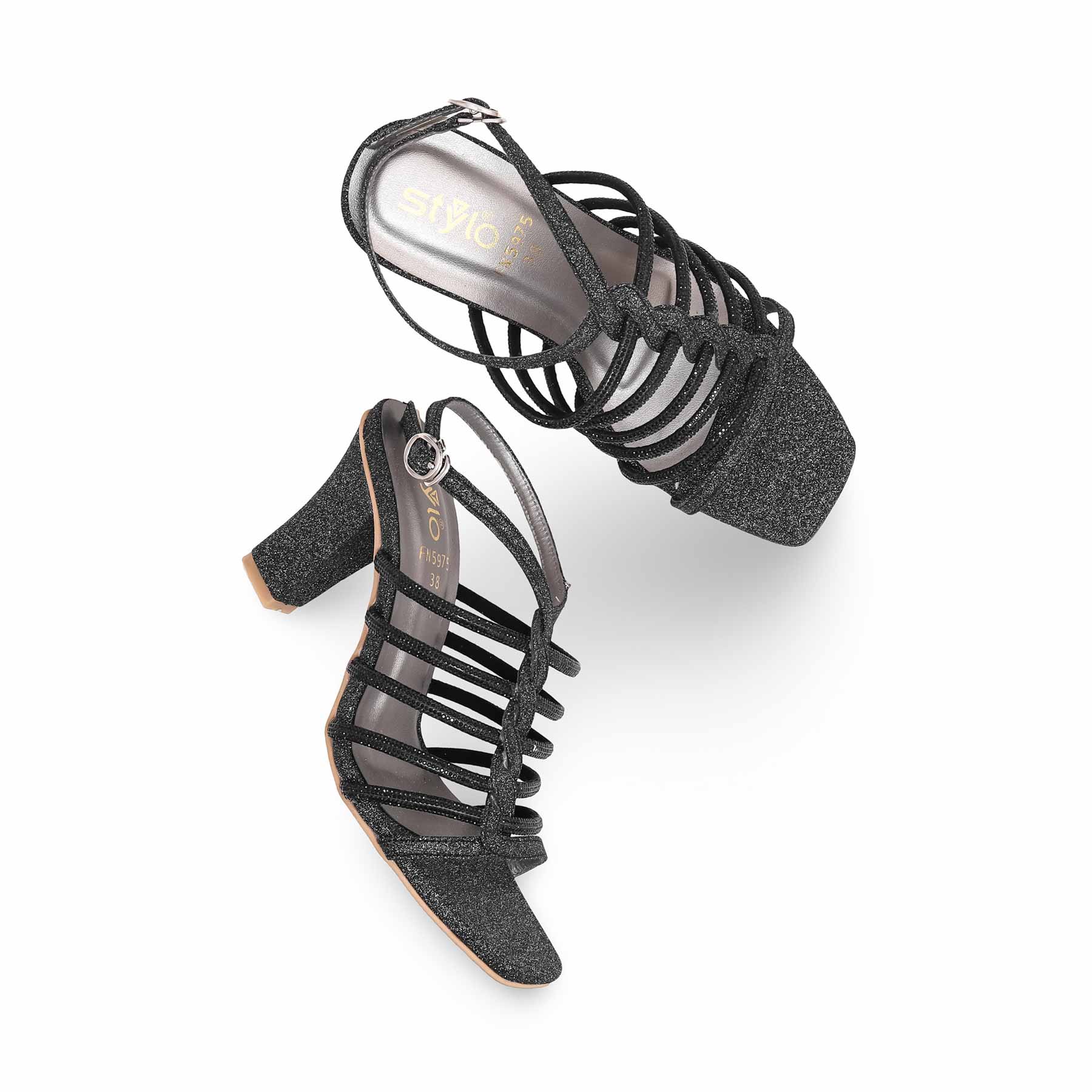 Black Fancy Sandal FN5975 - Image 5