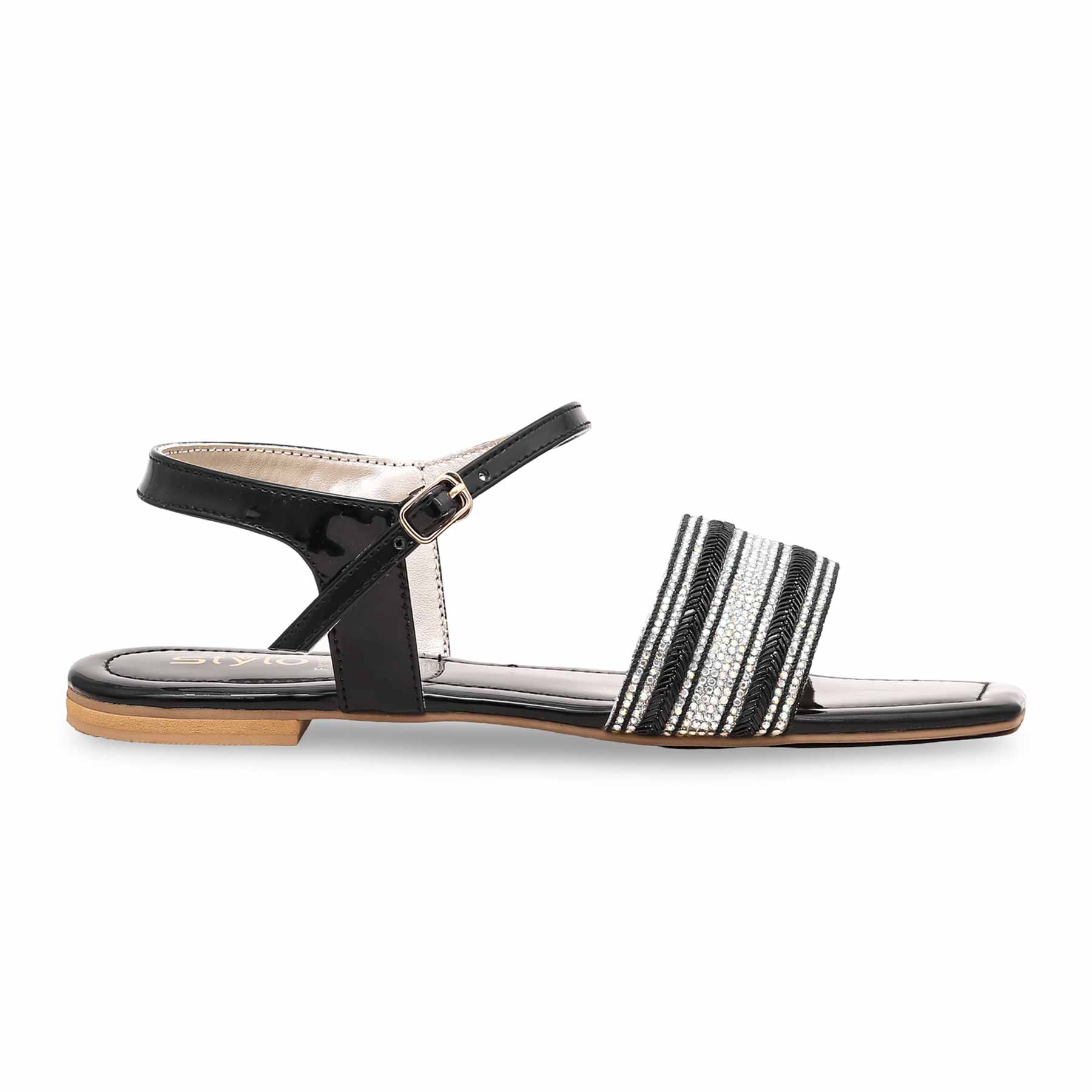Black Fancy Sandal FN5977 - Image 2