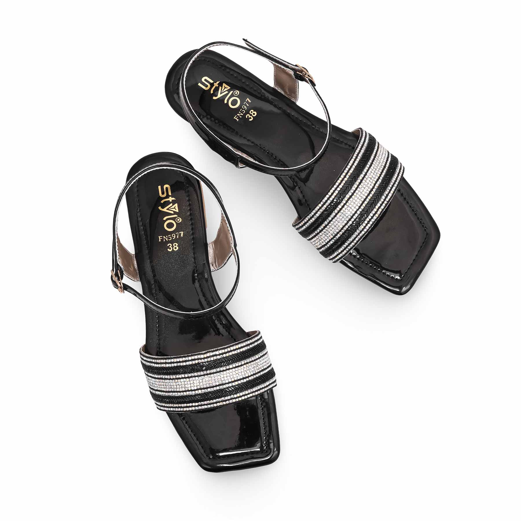 Black Fancy Sandal FN5977 - Image 5