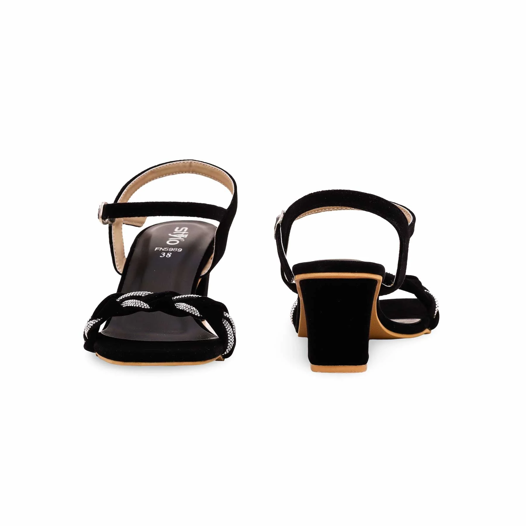 Black Fancy Sandal FN5989 - Image 3