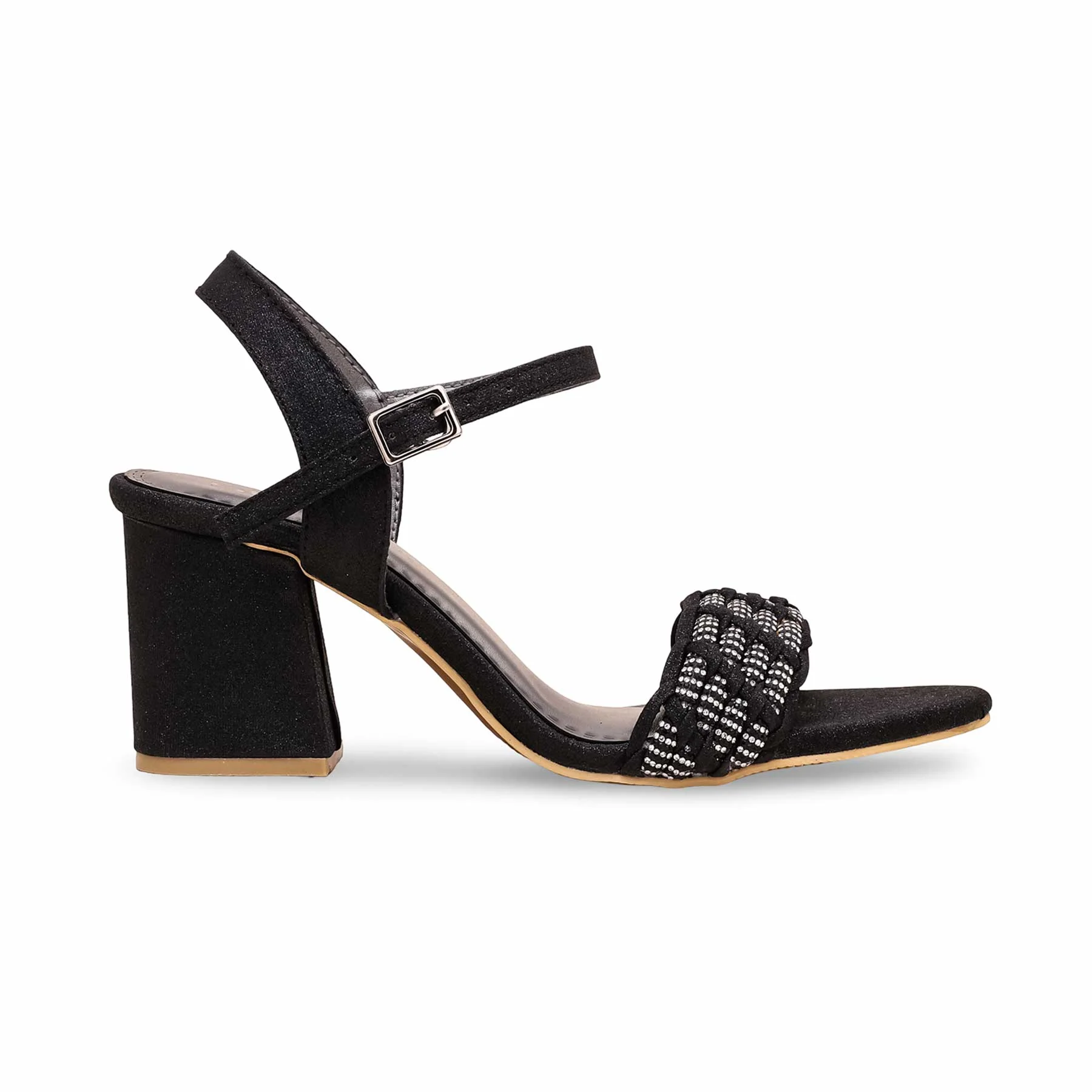 Black Fancy Sandal FN6047 - Image 2