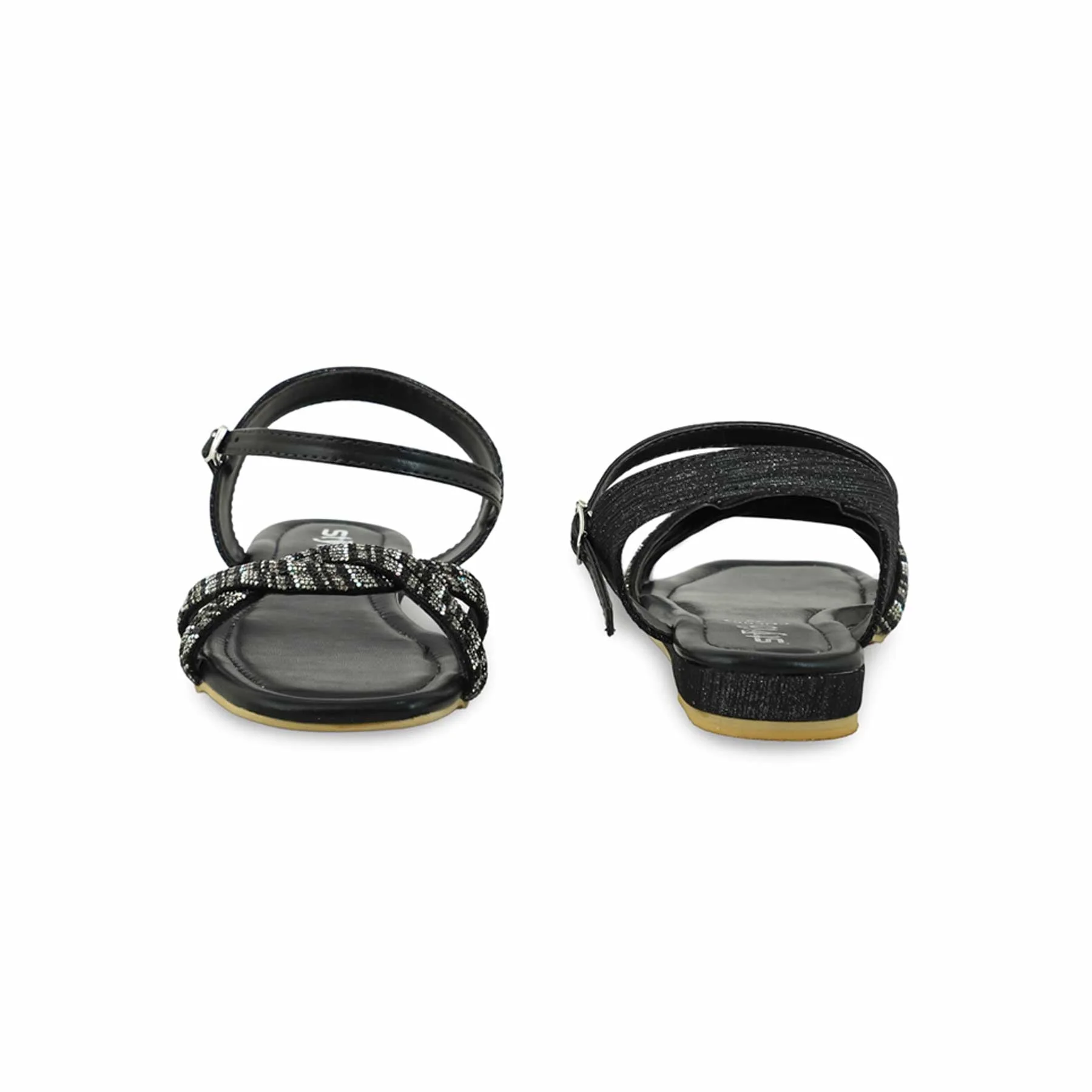Black Fancy Sandal FN6067 - Image 4