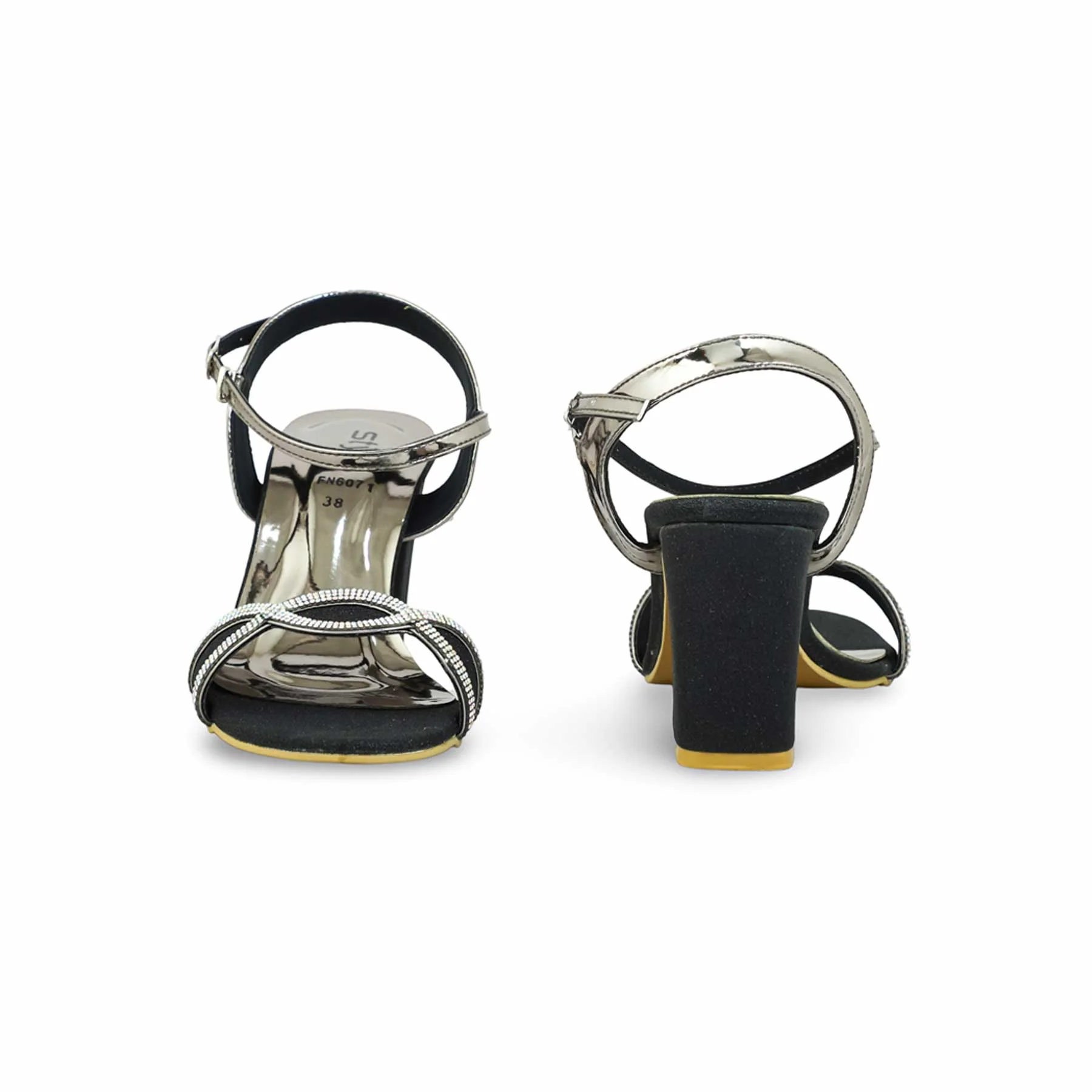 Black Fancy Sandal FN6071 - Image 4