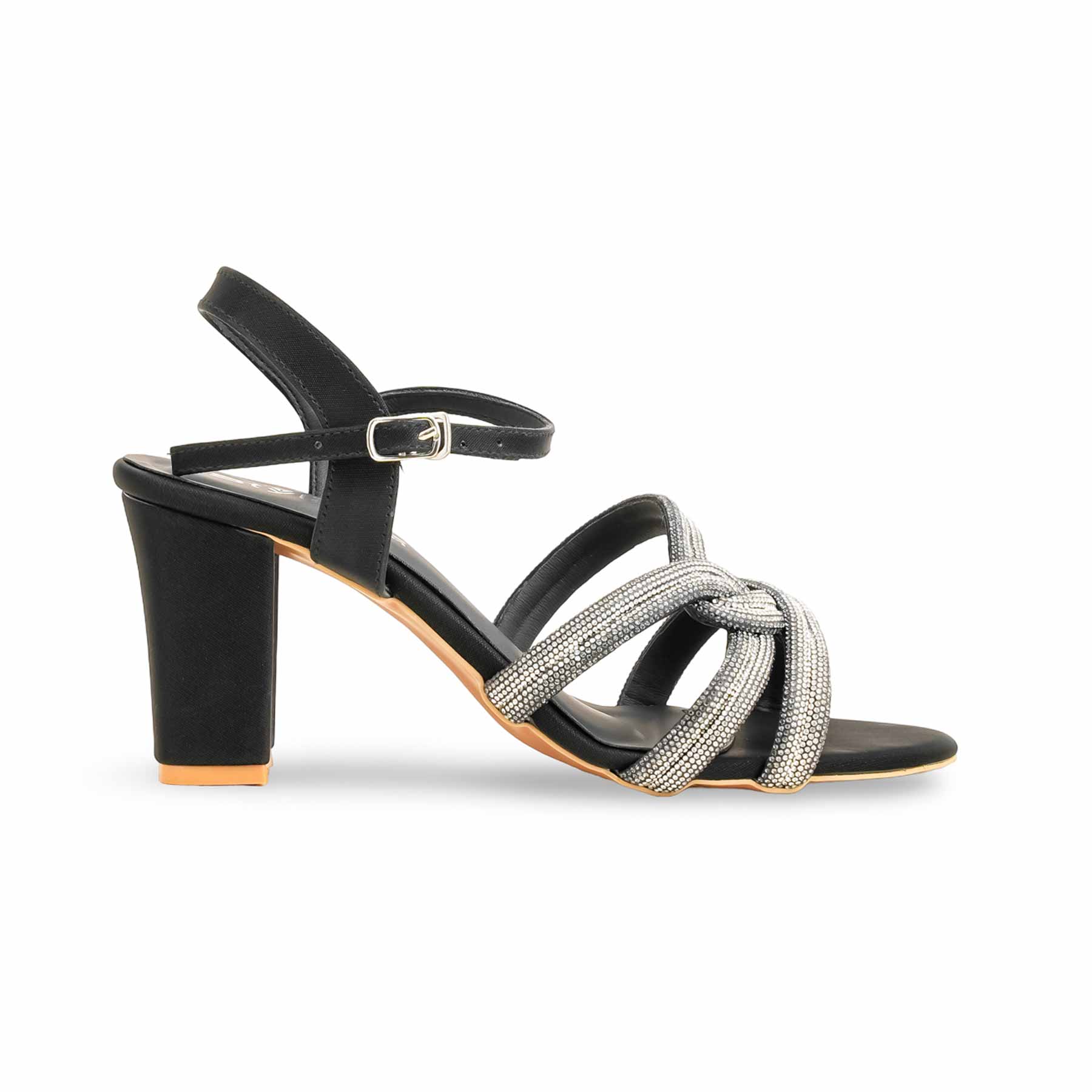 Black Fancy Sandal FN6120 - Image 2