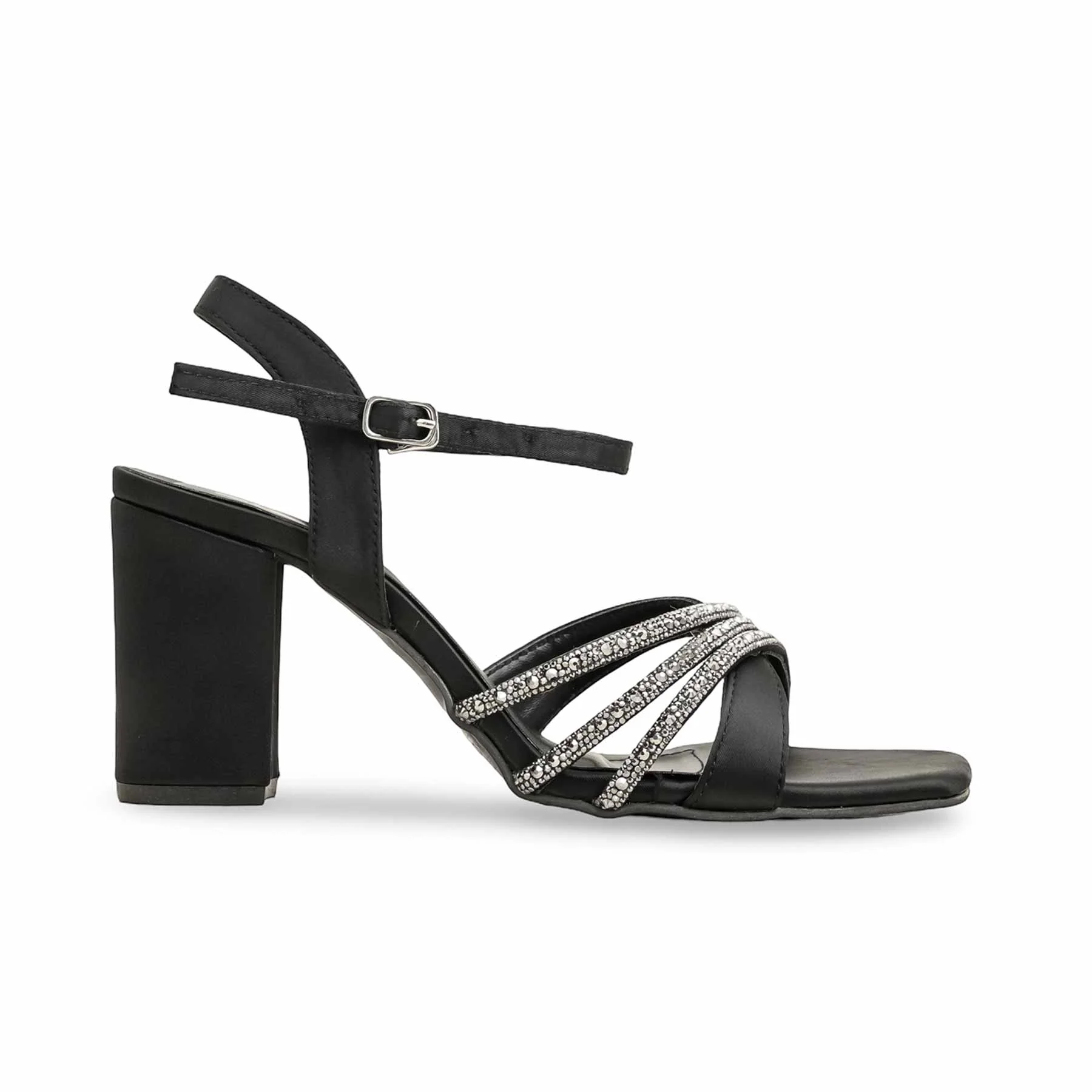 Black Fancy Sandal FN6230 - Image 2
