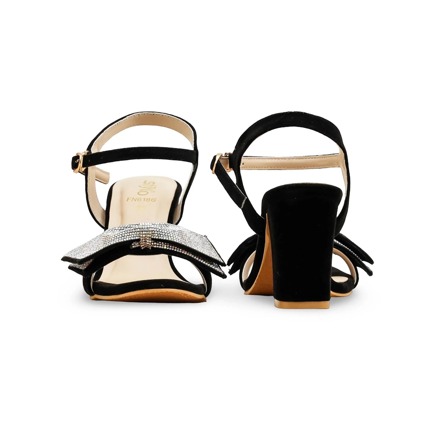 Black Fancy Sandal For Ladies FN6186 - Image 4