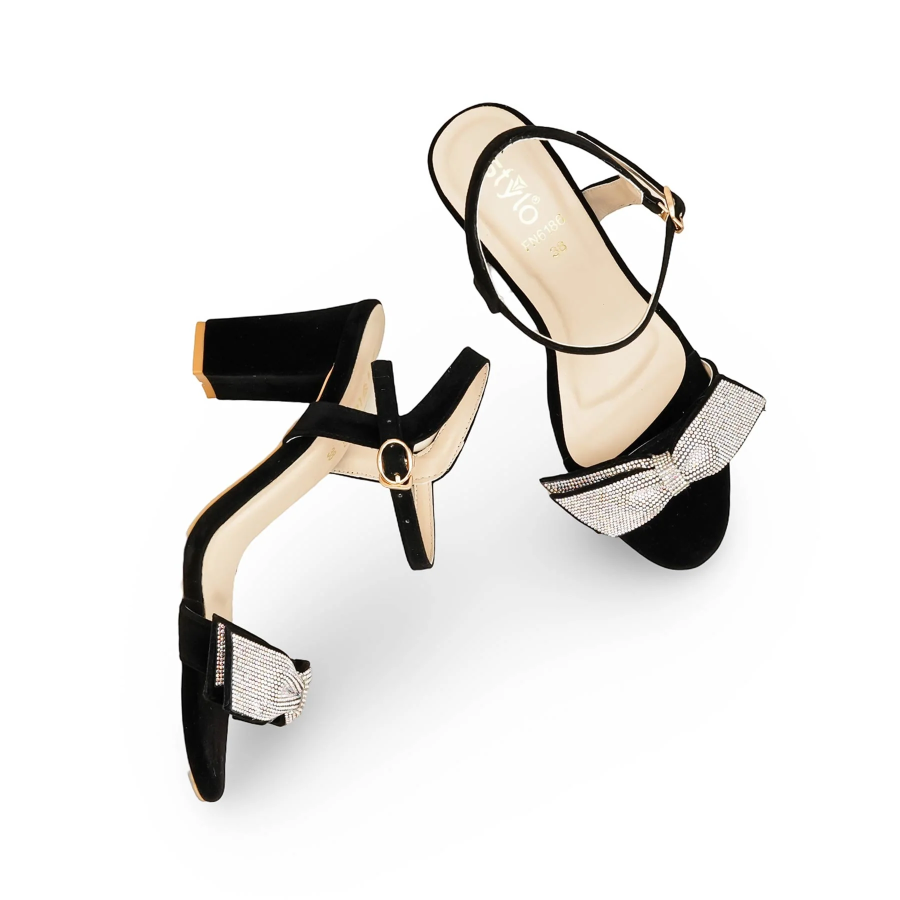 Black Fancy Sandal For Ladies FN6186 - Image 5