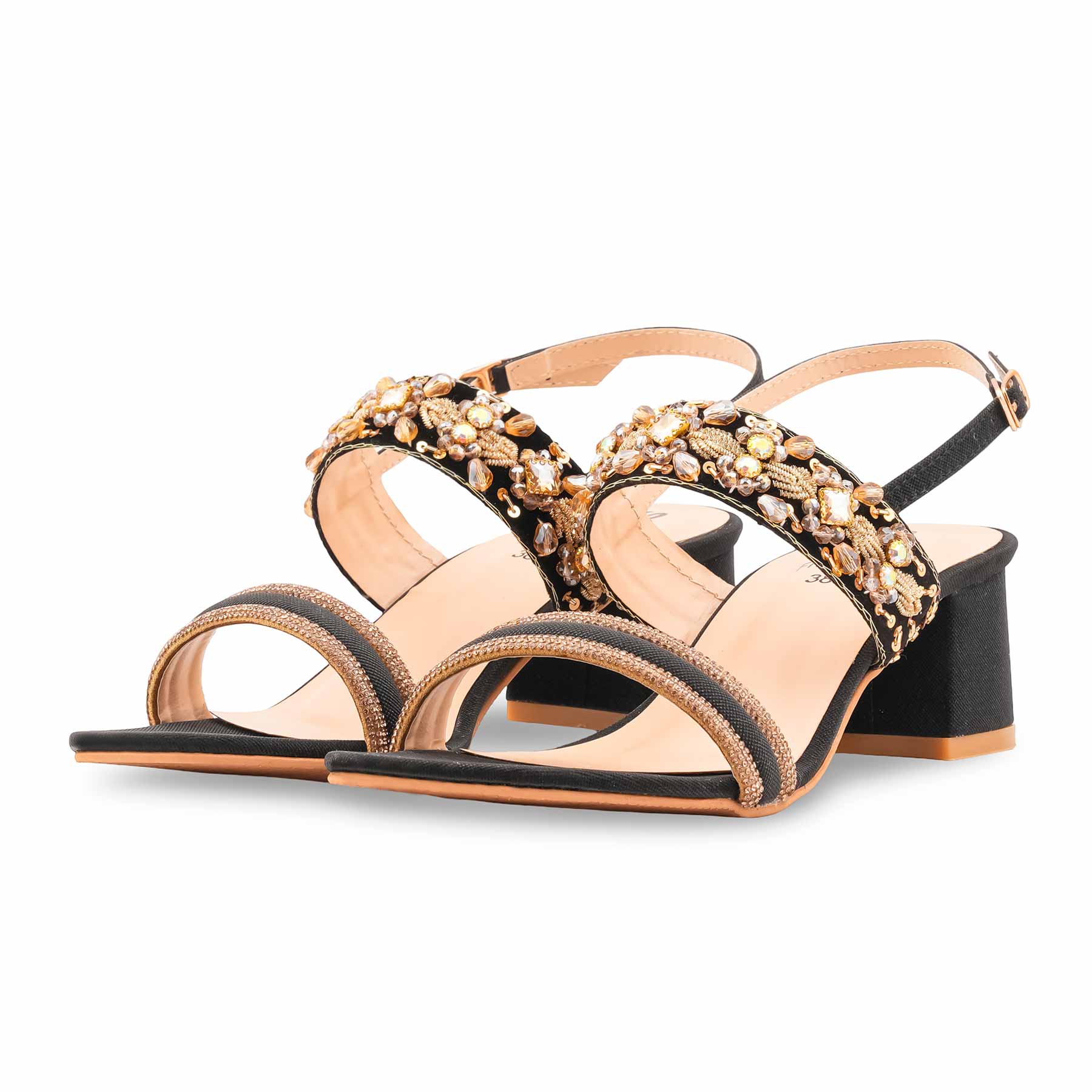 Black Fancy Sandal For Women FN6168 - Image 3