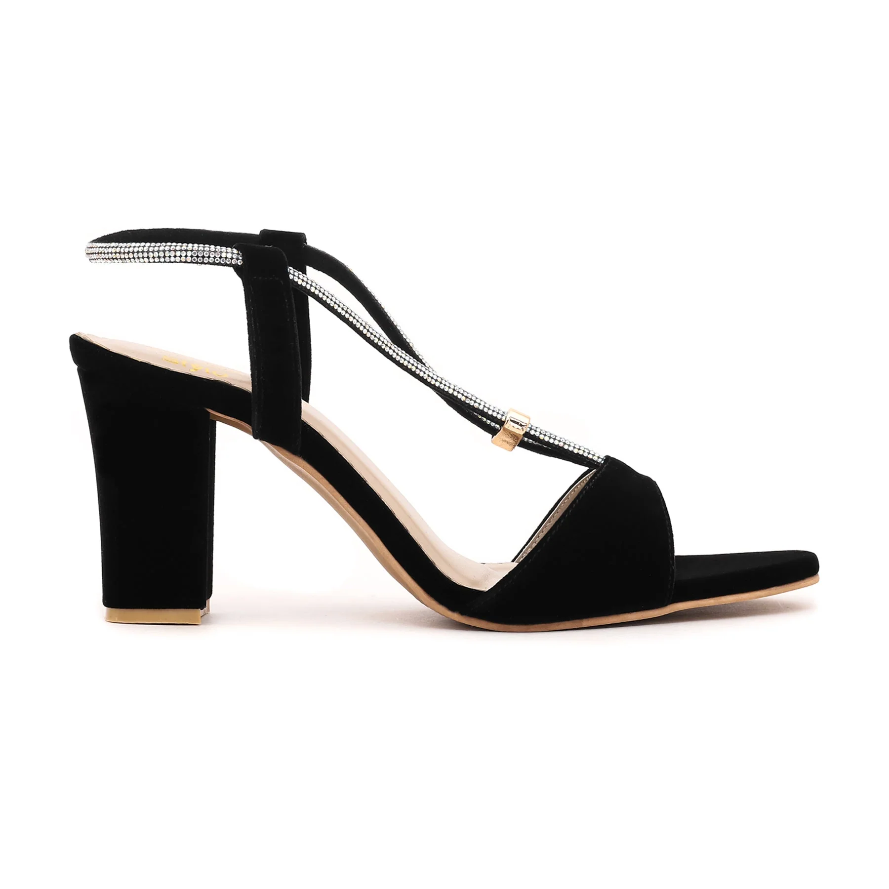Black Fancy Sandal FN5657 - Image 2