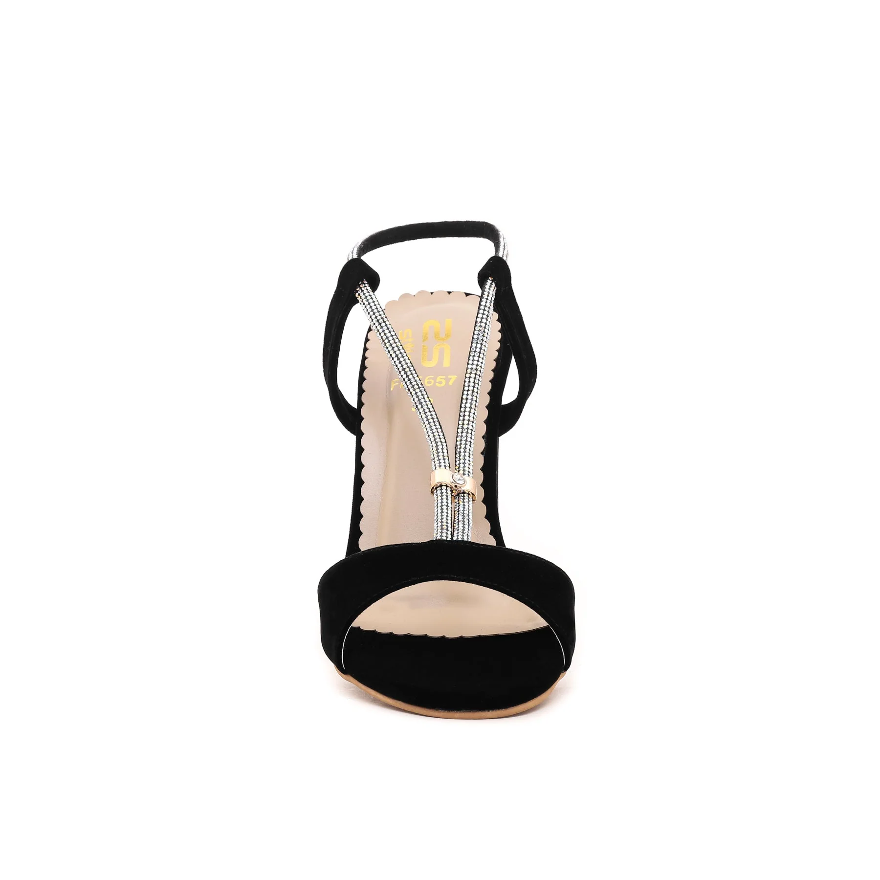 Black Fancy Sandal FN5657 - Image 4