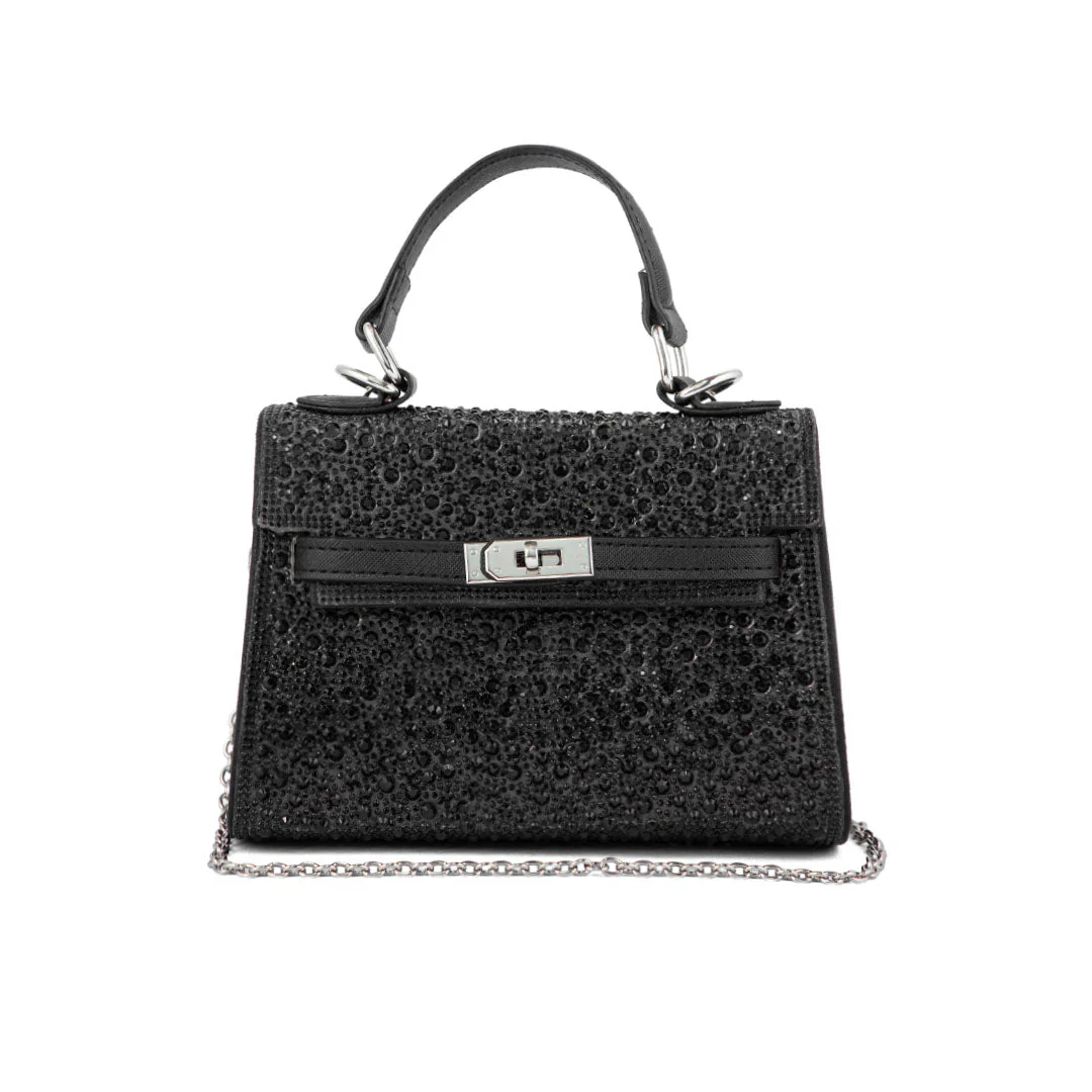Black Fancy Shoulder Bag P24336 - Image 2