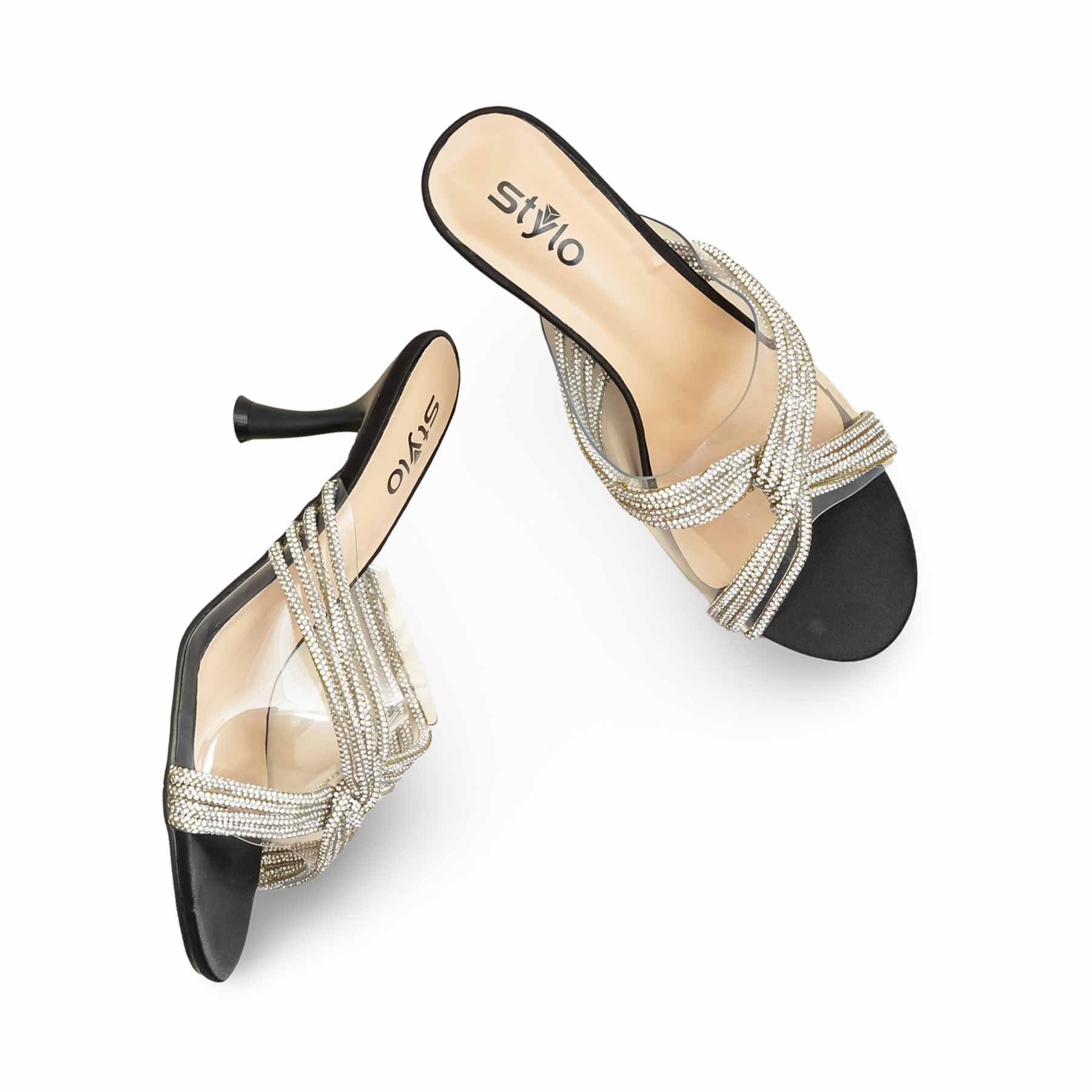 Black Fancy Bridal Slipper FN7973 - Image 5