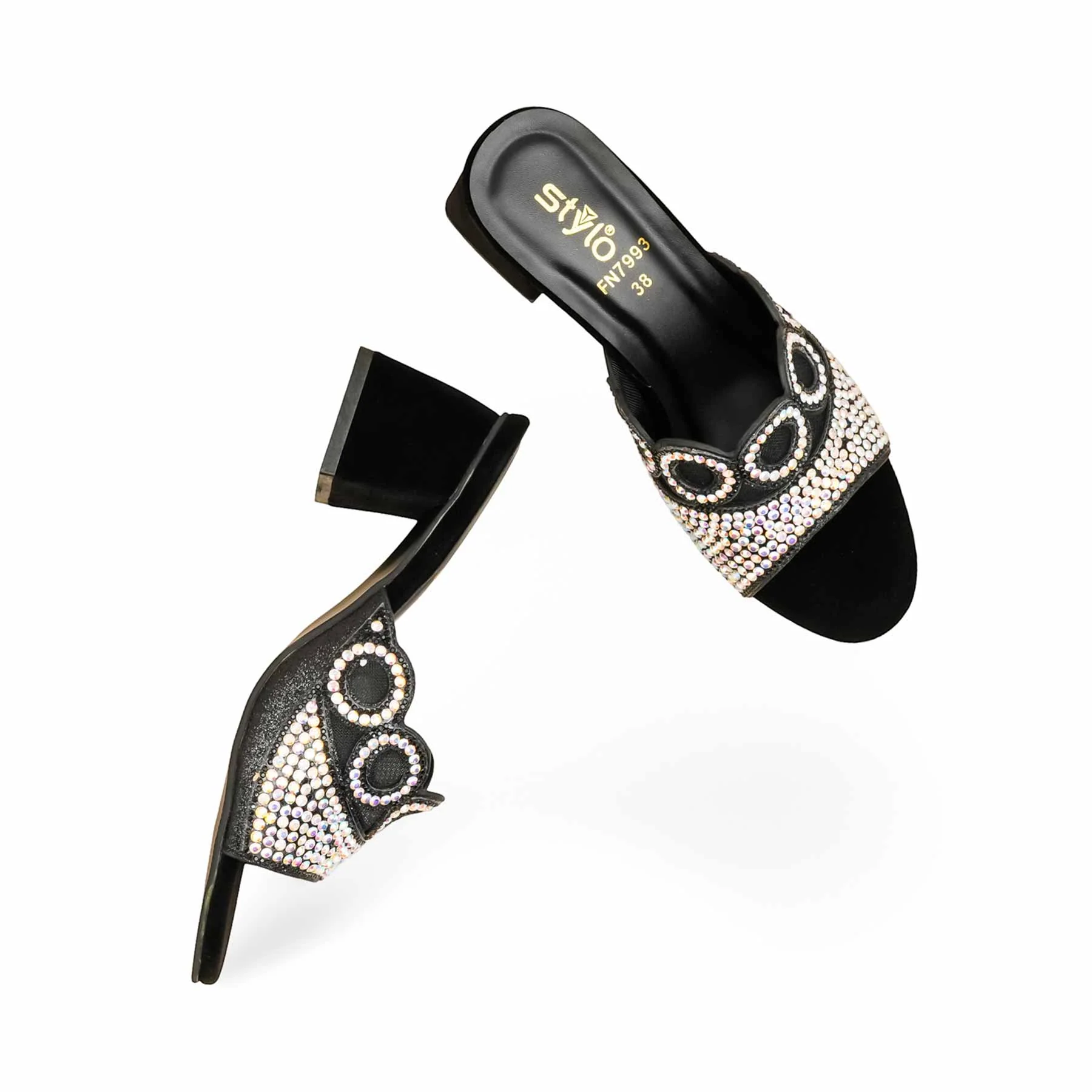 Black Fancy Slipper For Ladies FN7993 - Image 5