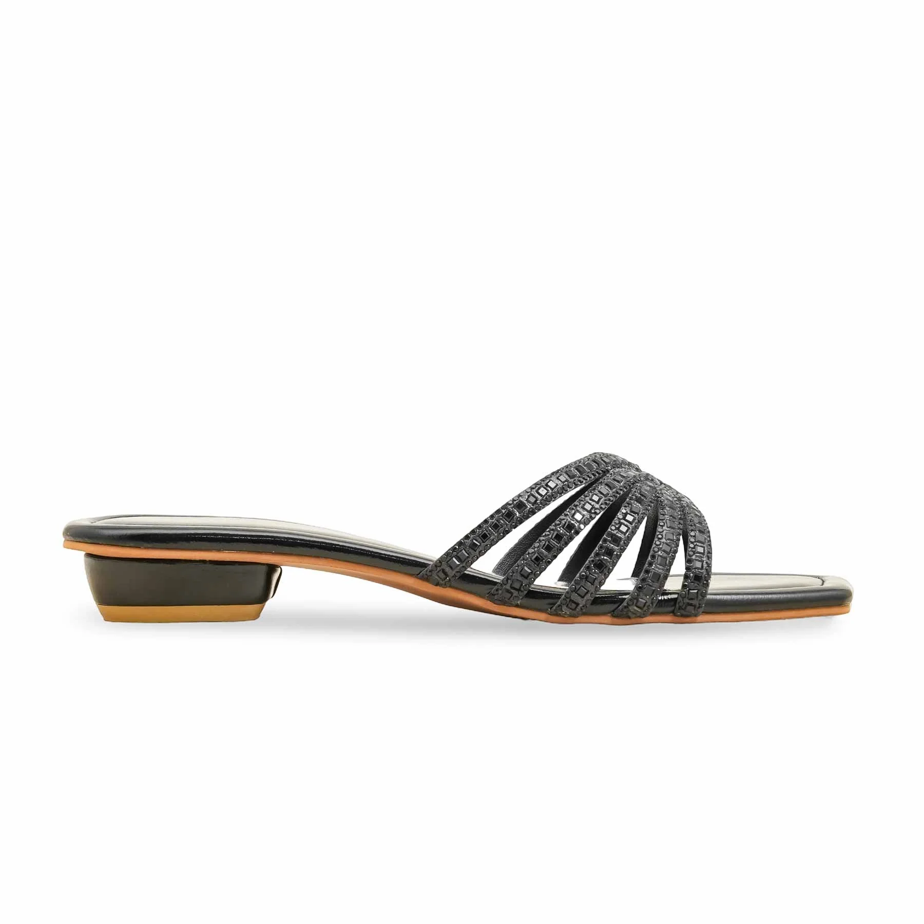 Black Fancy Slipper For Ladies FN8009 - Image 3