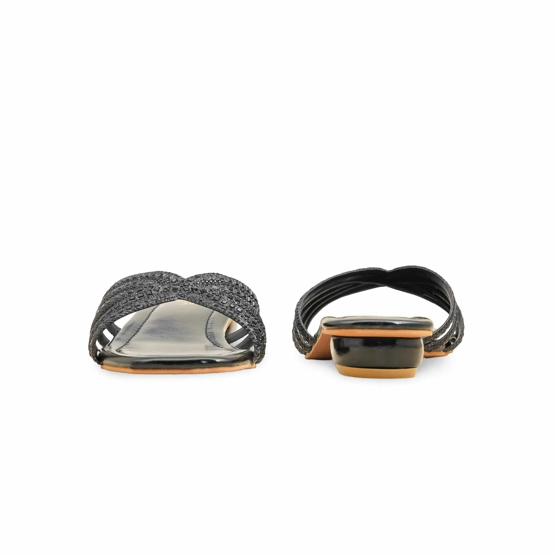 Black Fancy Slipper For Ladies FN8009 - Image 5