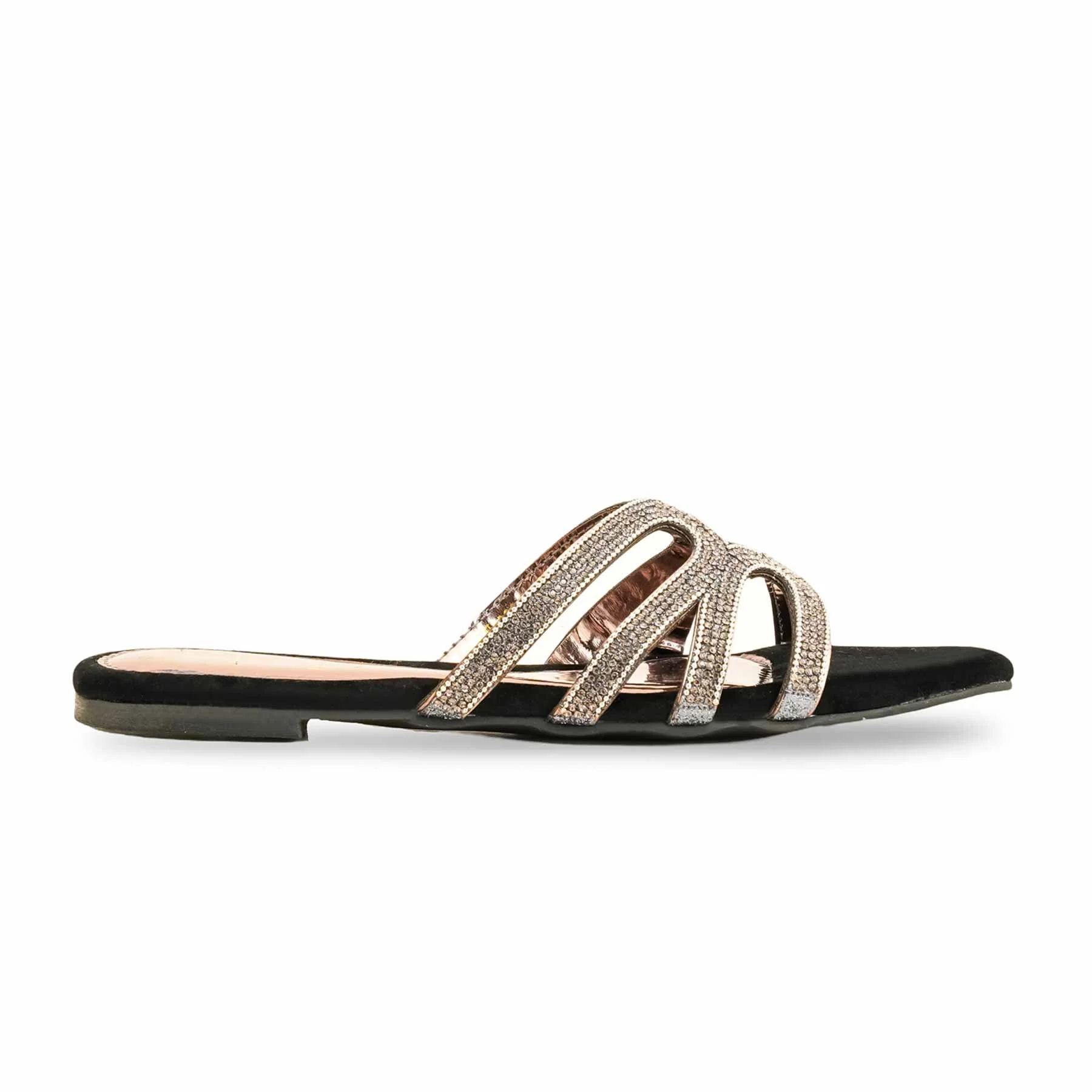 Black Fancy Slipper For Women FN7932 - Image 2