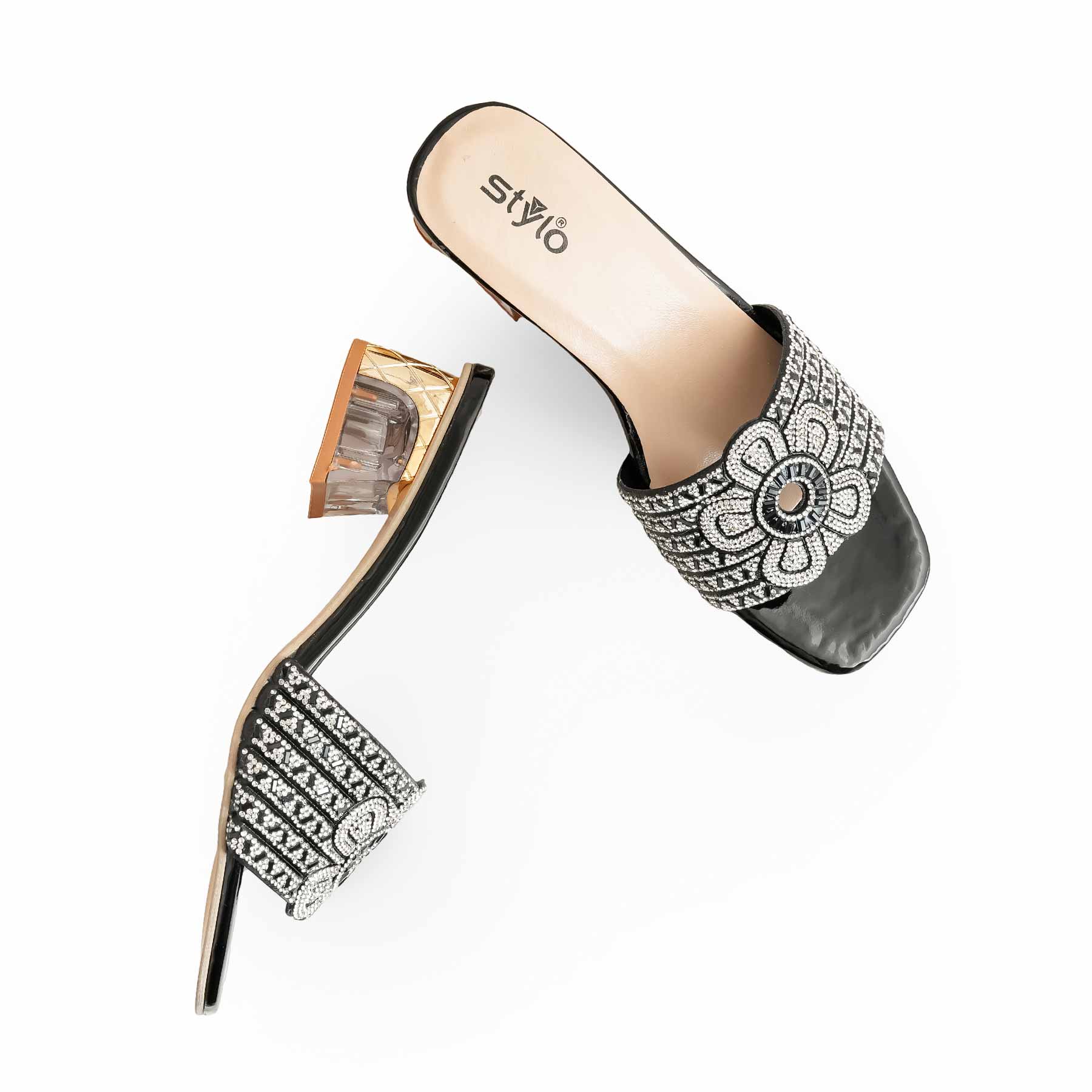 Black Fancy Slipper For Women FN7949 - Image 5