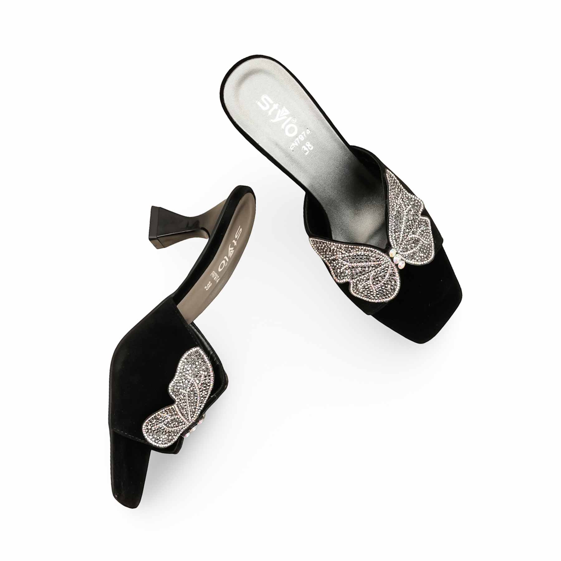 Black Fancy Slipper For Women FN7974 - Image 5