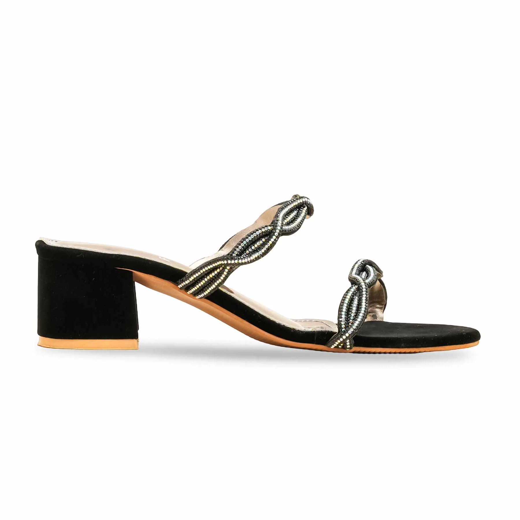 Black Fancy Slipper For Women FN7977 - Image 2