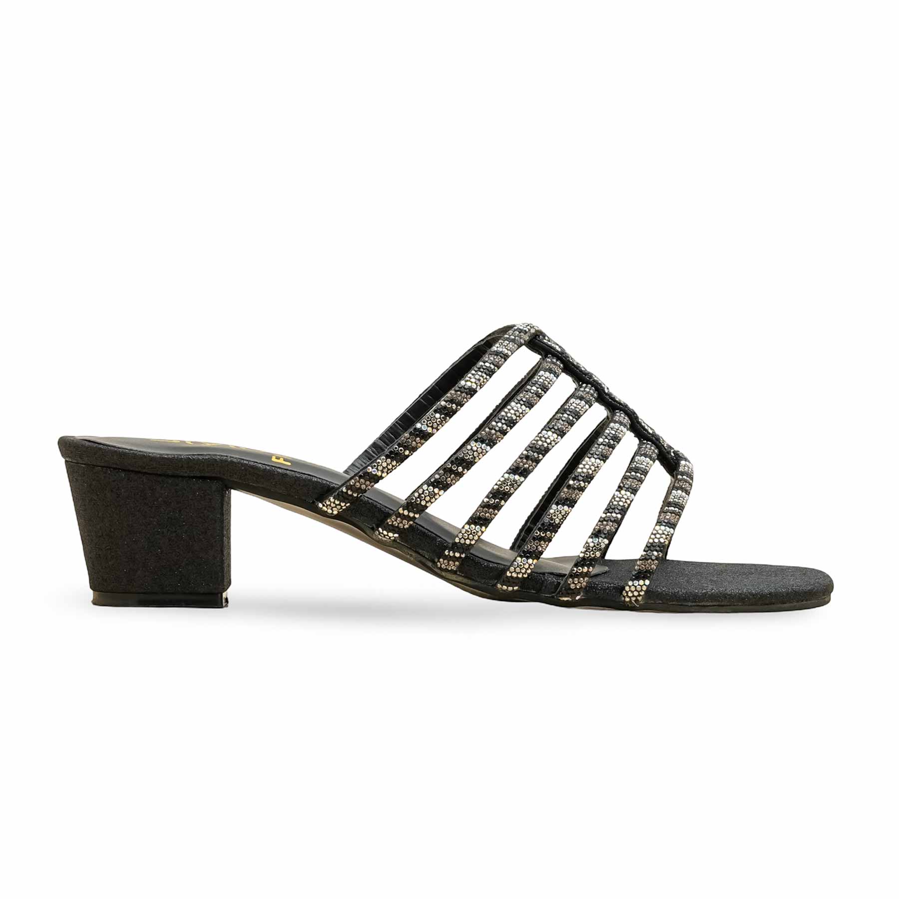Black Fancy Slipper For Women FN7979 - Image 2