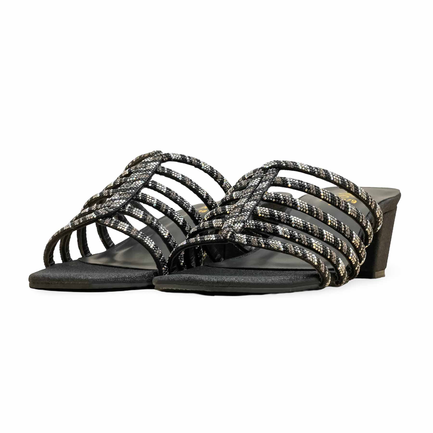Black Fancy Slipper For Women FN7979 - Image 3