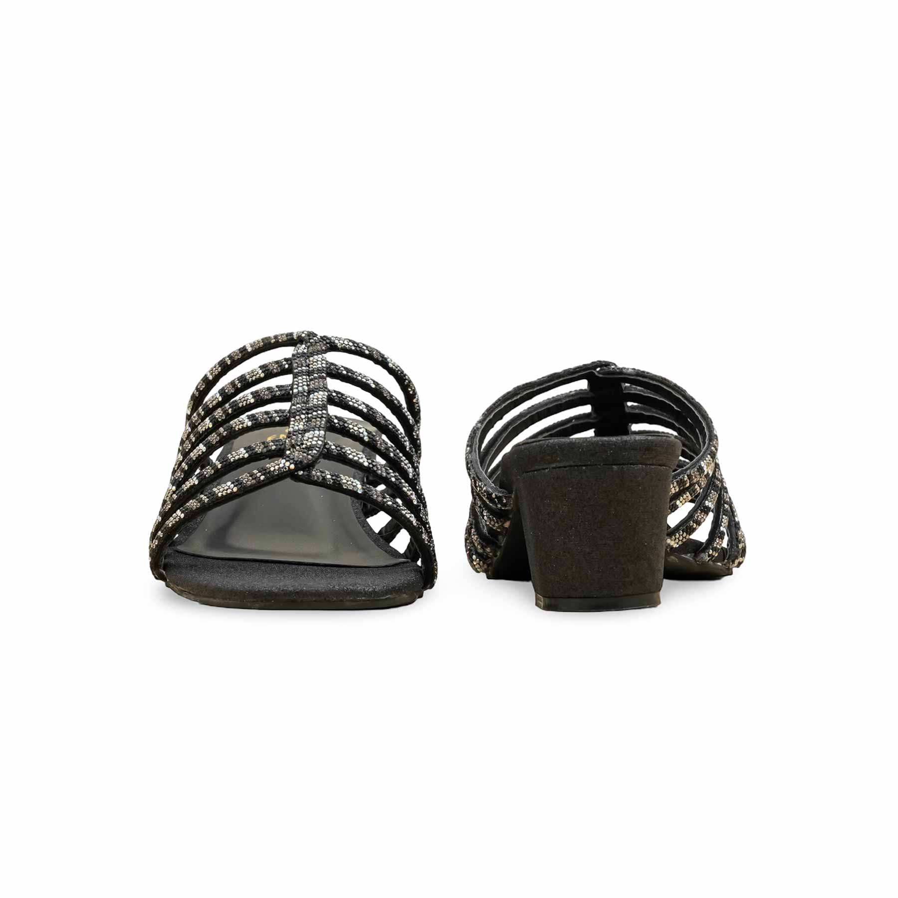 Black Fancy Slipper For Women FN7979 - Image 4