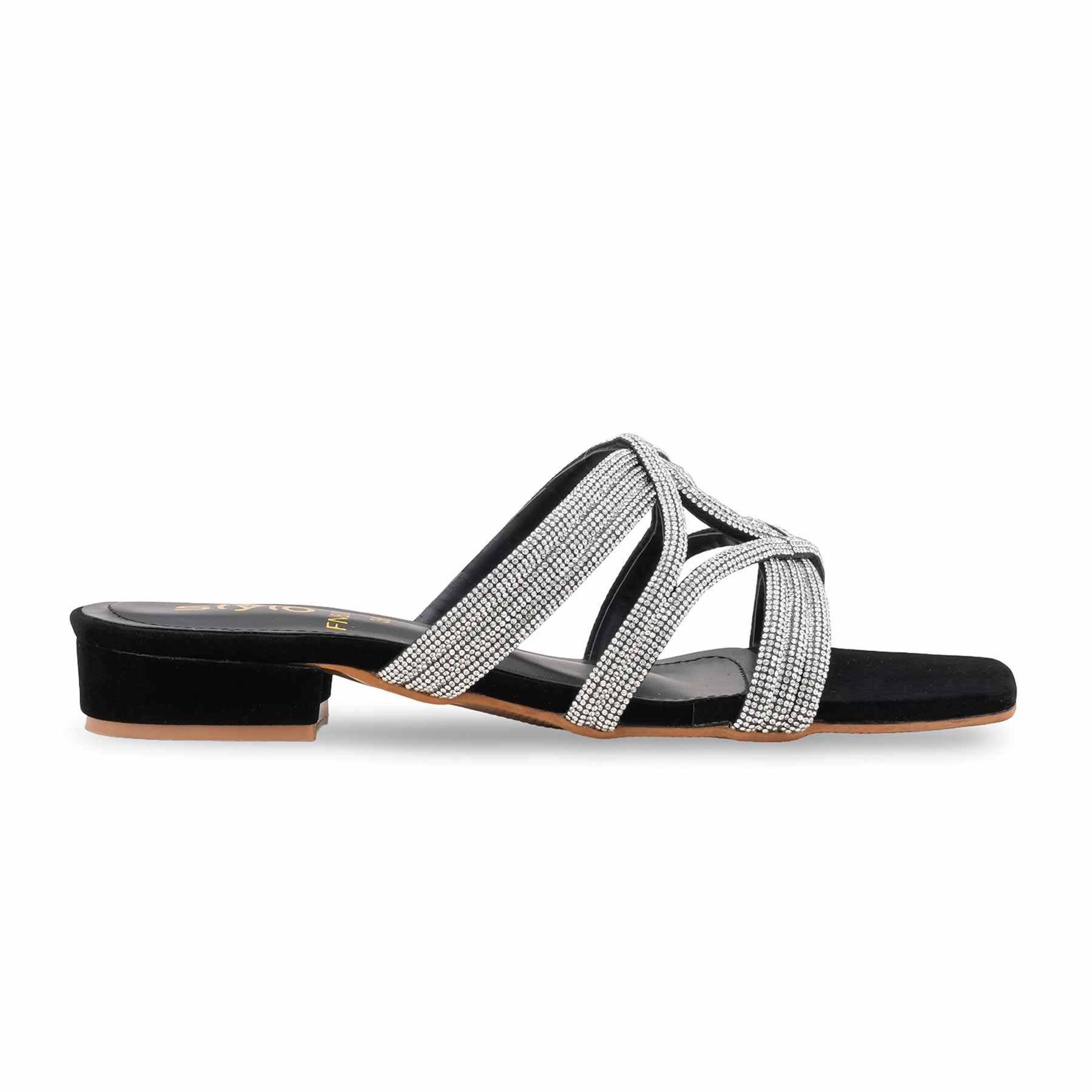Black Fancy Slipper For Women FN8003 - Image 2