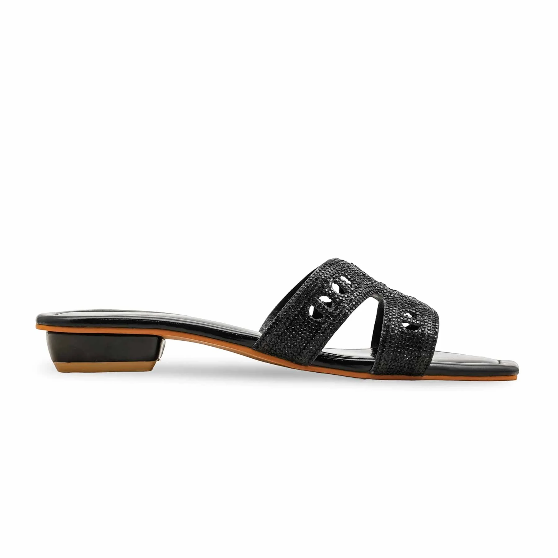 Black Fancy Slipper For Women FN8008 - Image 2