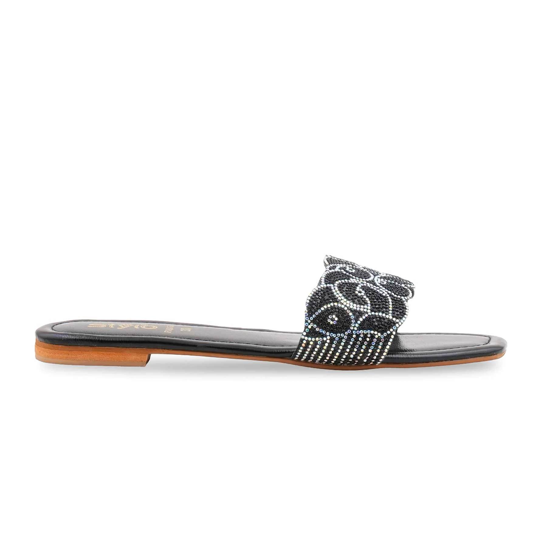 Black Fancy Slipper For Women FN8056 - Image 2