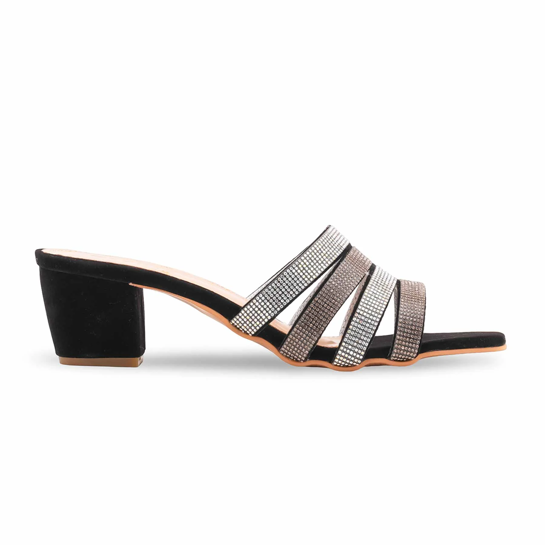 Black Fancy Slipper For Women FN8074 - Image 2