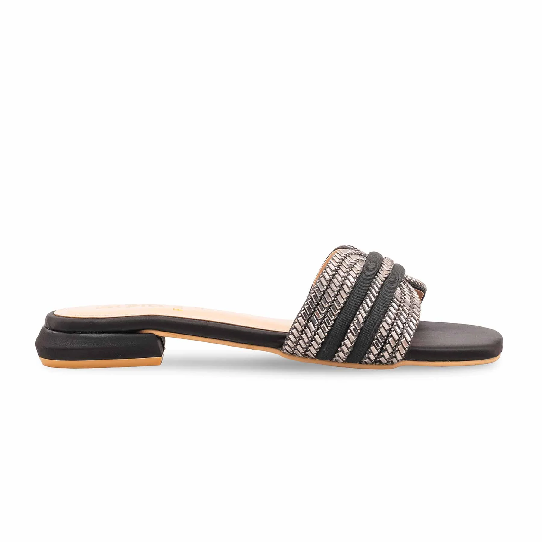 Black Fancy Slipper For Women FN8084 - Image 2
