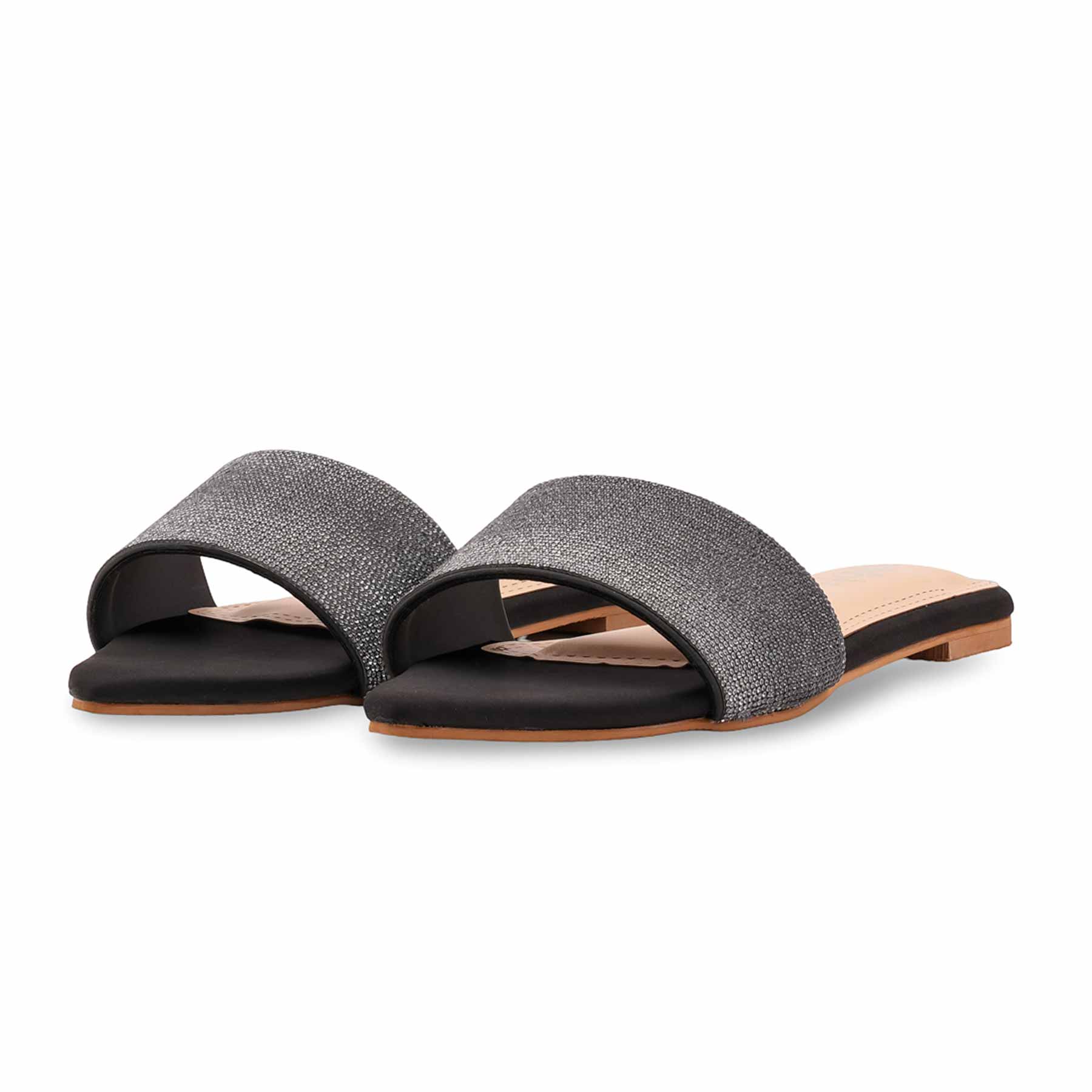 Black Fancy Slipper For Women FN8087 - Image 3