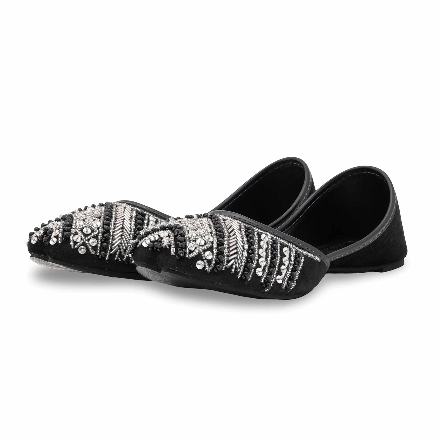 Black Fancy Women Khussa EC8608 - Image 3