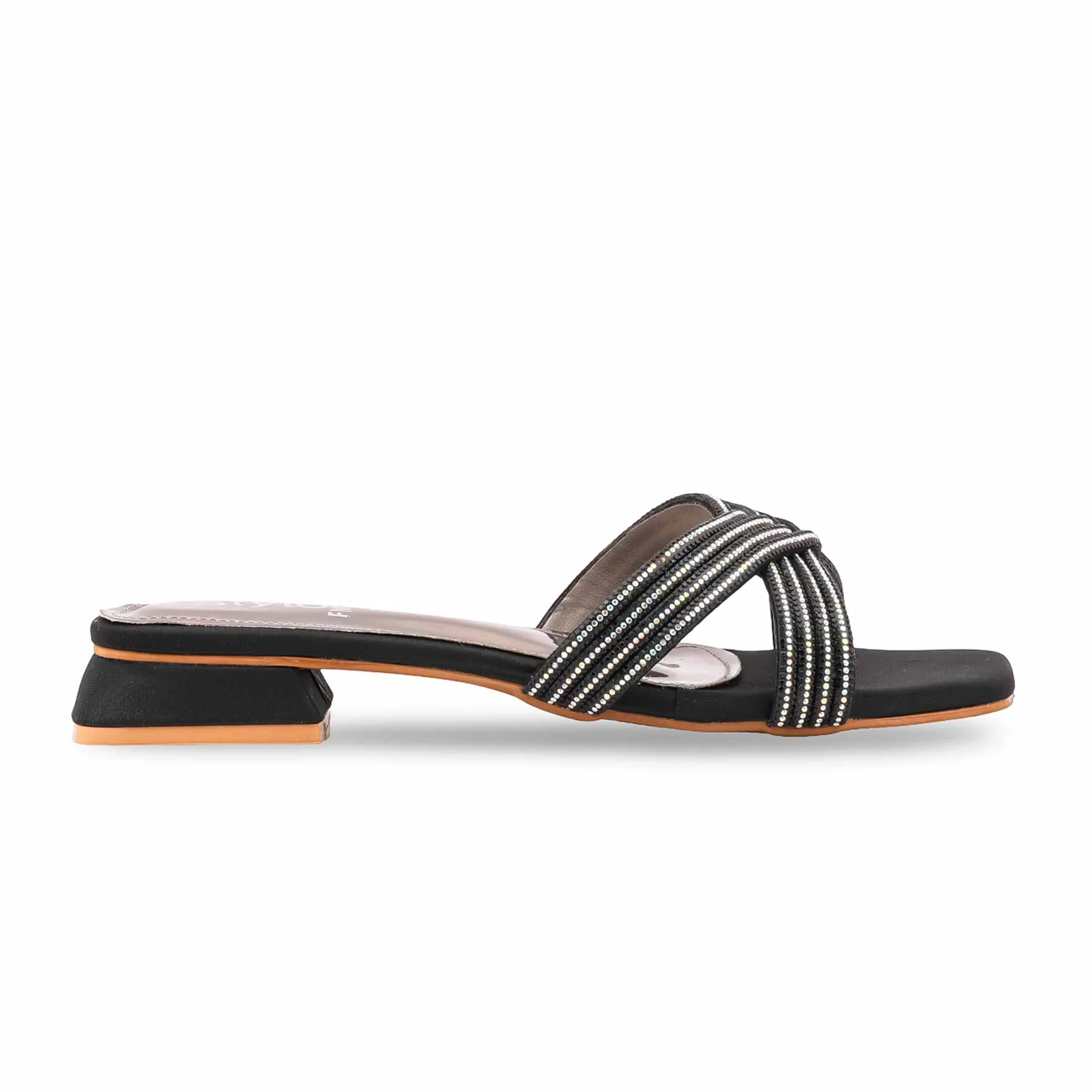 Black Fancy Women Slipper FN8068 - Image 2