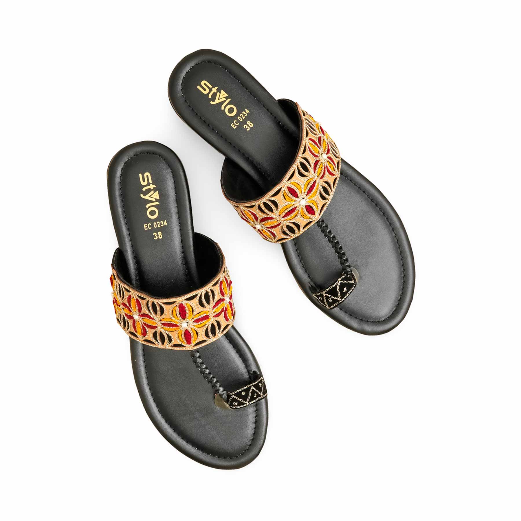 Black Formal Chappal For Ladies EC0234 - Image 5